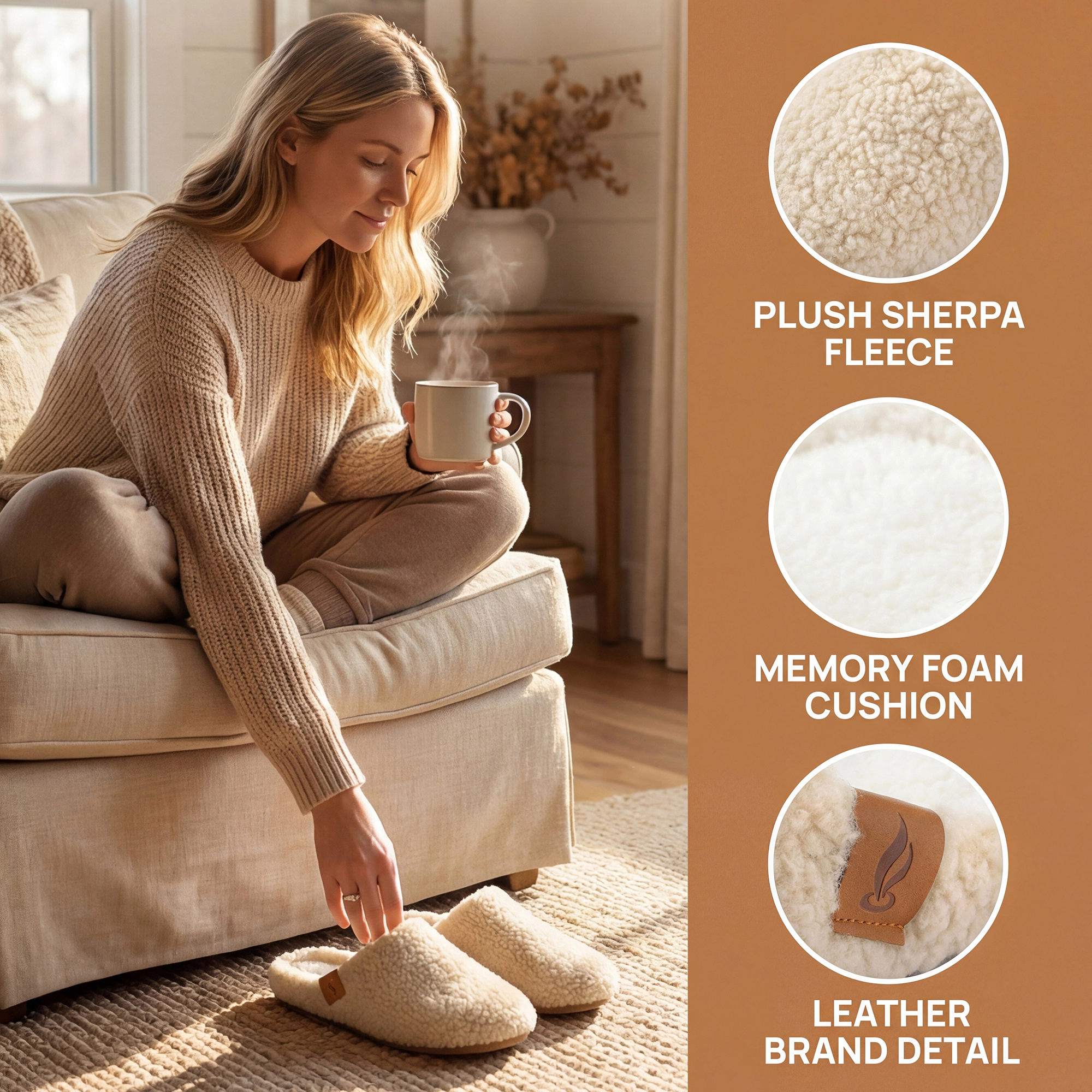 BLISSFUL STEP Women's Warm Soft Comfy Fuzzy Slip-on House Slippers