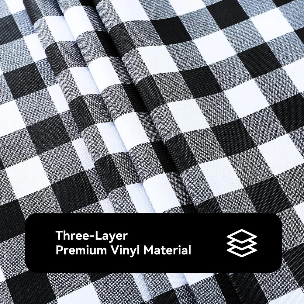 Rocky Peak Living Unisex Waterproof Checkered Vinyl Tablecloth 54 x 78 Inch