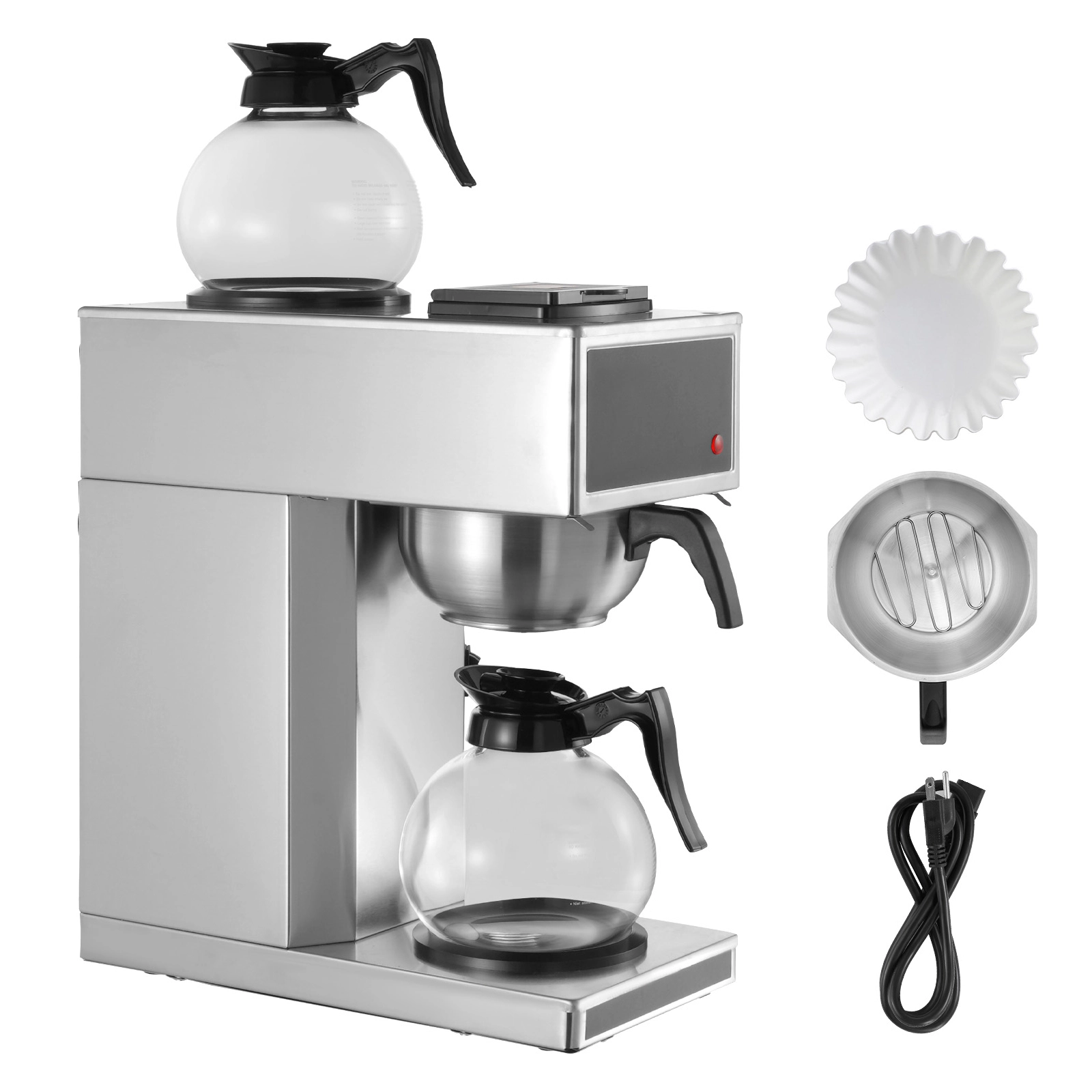 HONGGE Commercial Drip Coffee Maker, 12 Cups Coffee-Maker Machine with Glass Carafes and Decanter Warmer Plates