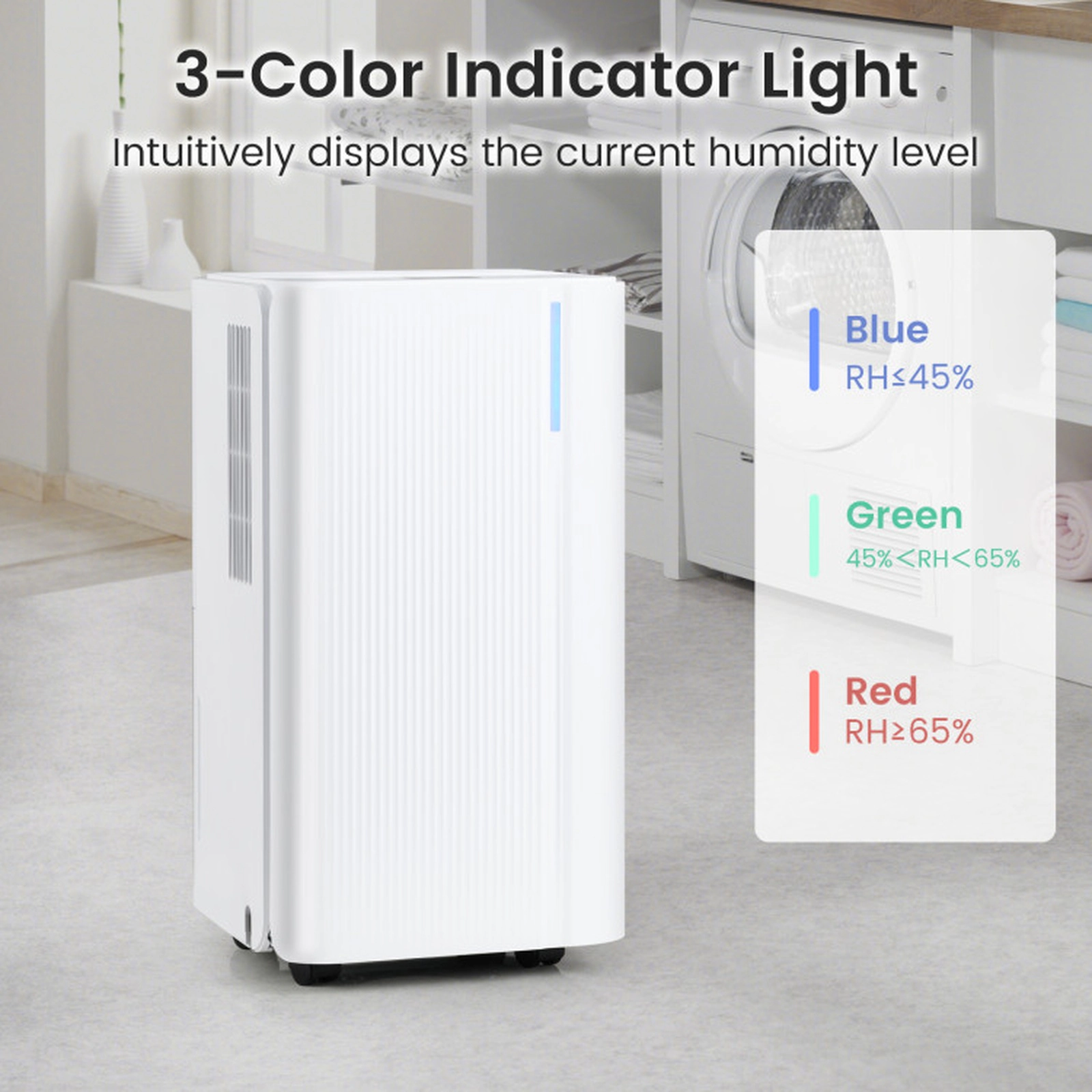 SUGIFT 32-Pint 2000-sq ft Portable Dehumidifier with Touch Panel 24H Timer and Universal Casters
