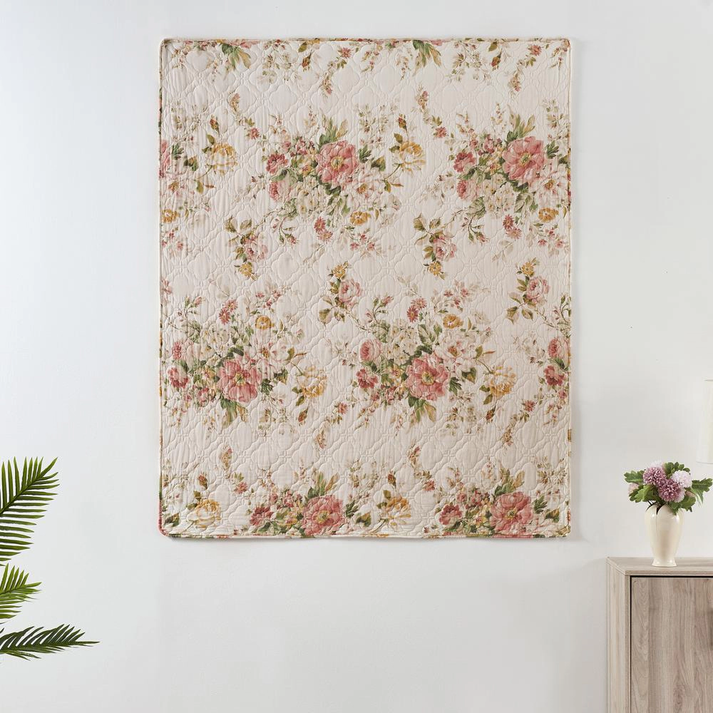 Greenland Home Fashions Grace Stunning Floral Design Luxurious Modern Ultimate Comfort Throw Accessory 50"x60" Buttercup