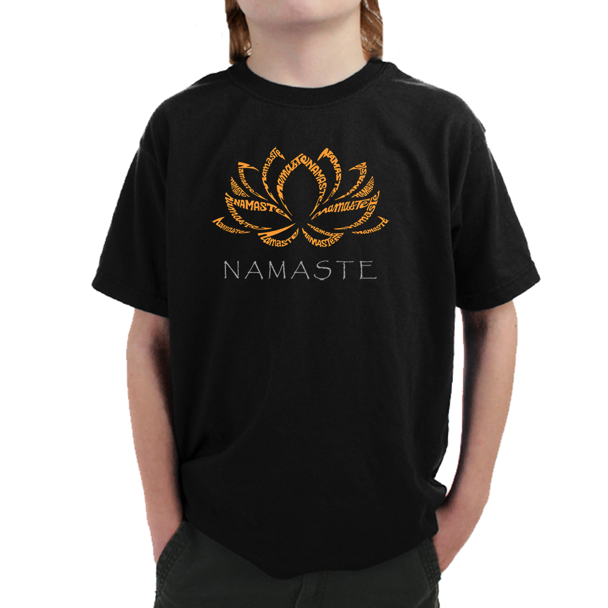 LA Pop Art Boy's Word T-Shirt - Namaste