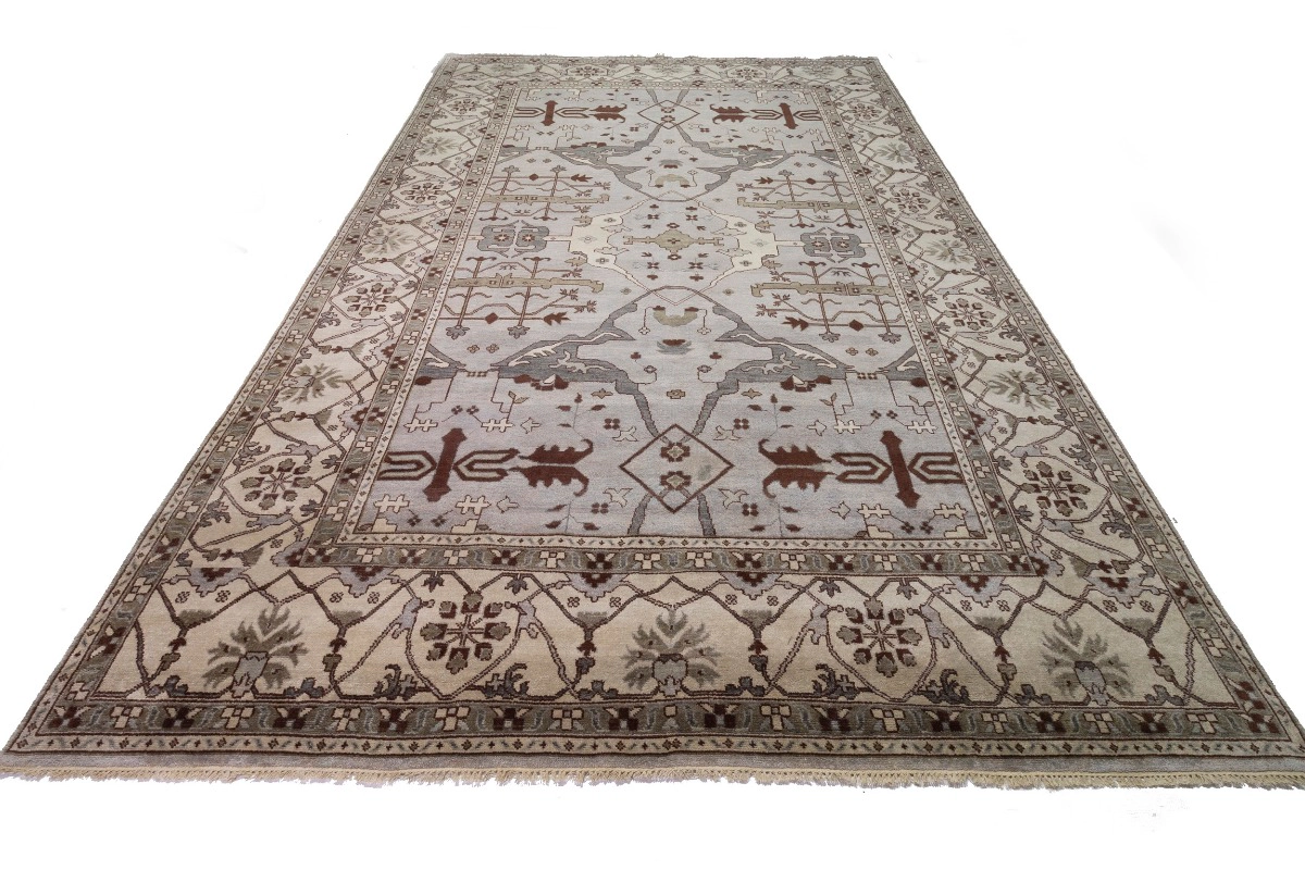 Magic Rugs Greige Floral 12X18 Oushak Oriental Rug
