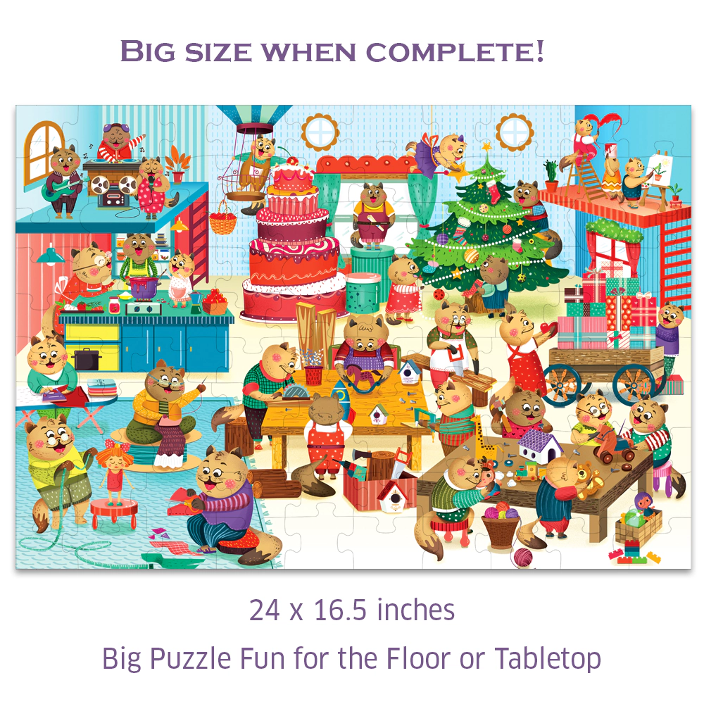 Chalk & Chuckles Caring Cats Makermax Activity Puzzle -100 pieces