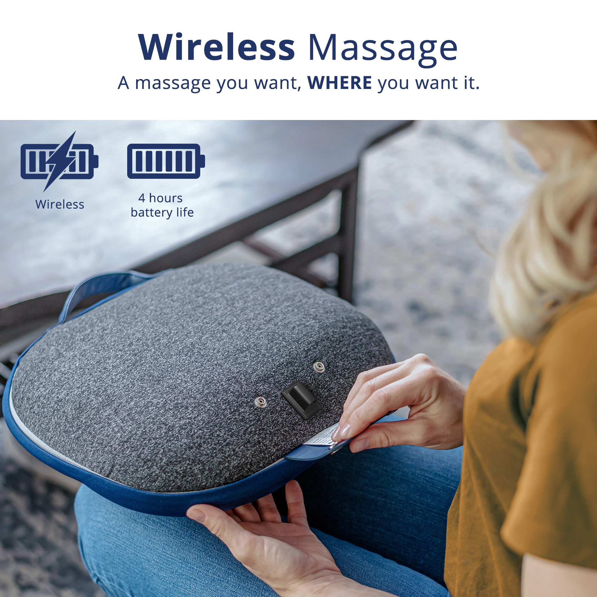 Miko Kumo Cordless Shiatsu Massage Pillow with Heat