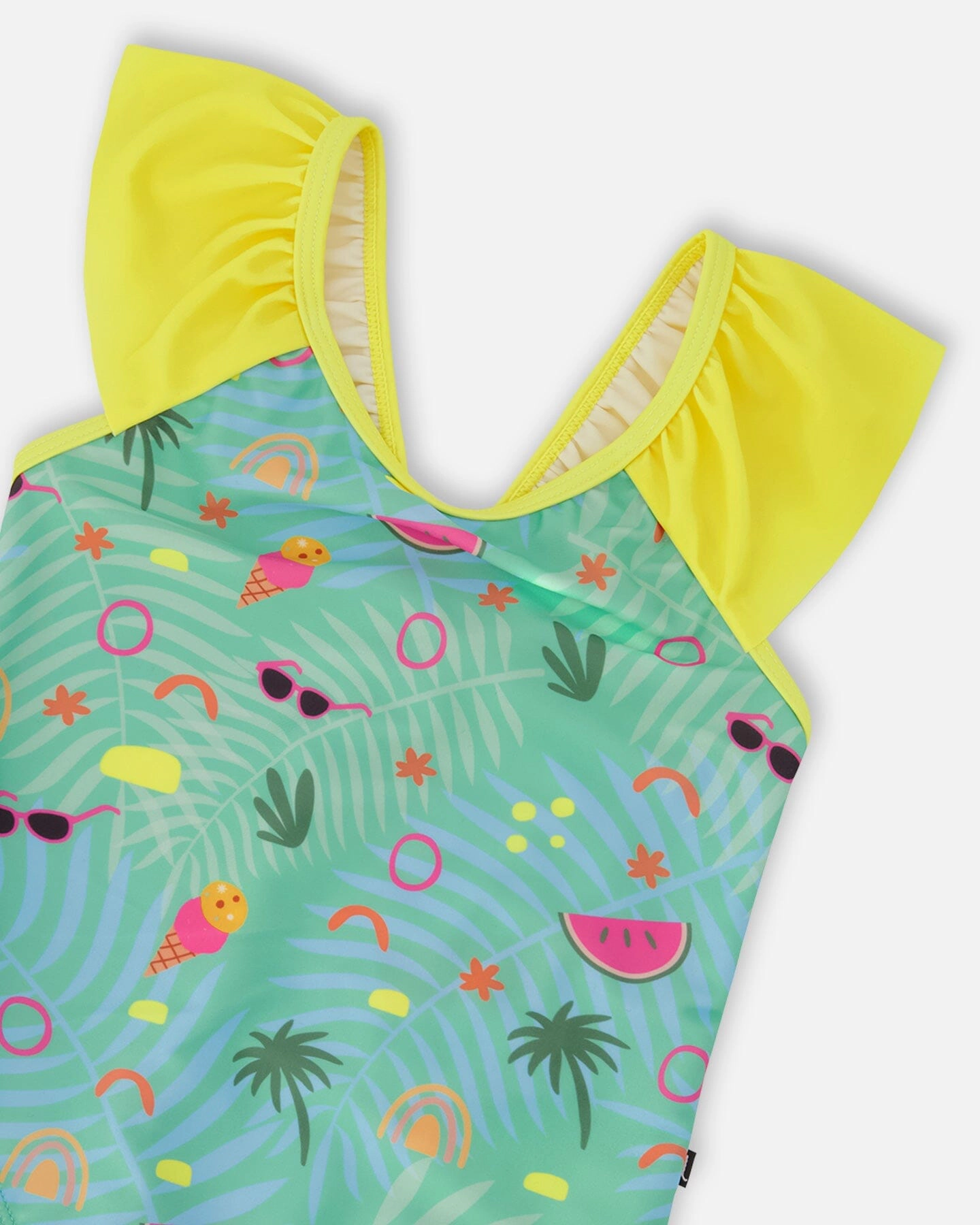 Deux par Deux Girls One-Piece Swimsuit Beach Print
