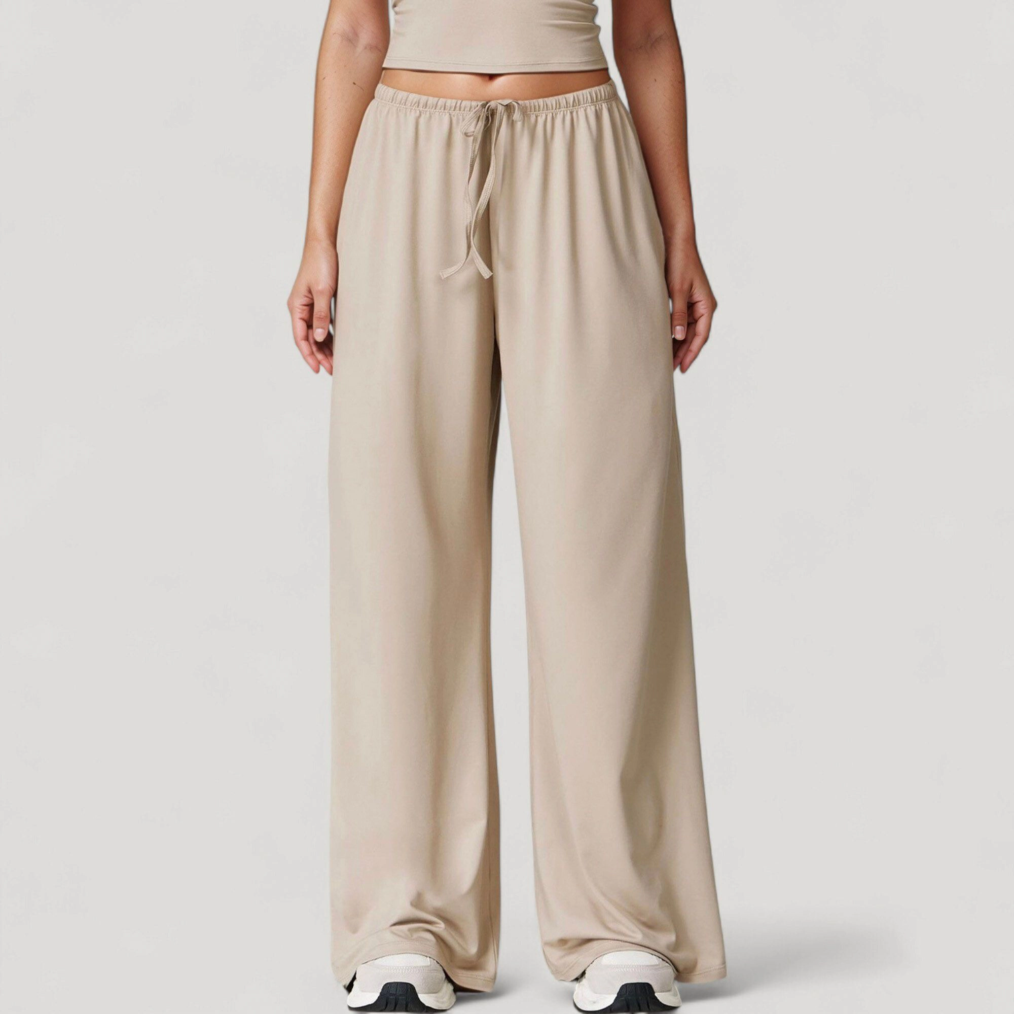 Anna-Kaci Active Women's Wide Leg Lounge Pants with Drawstring Waist and Relaxed Fit for All-Day Comfort