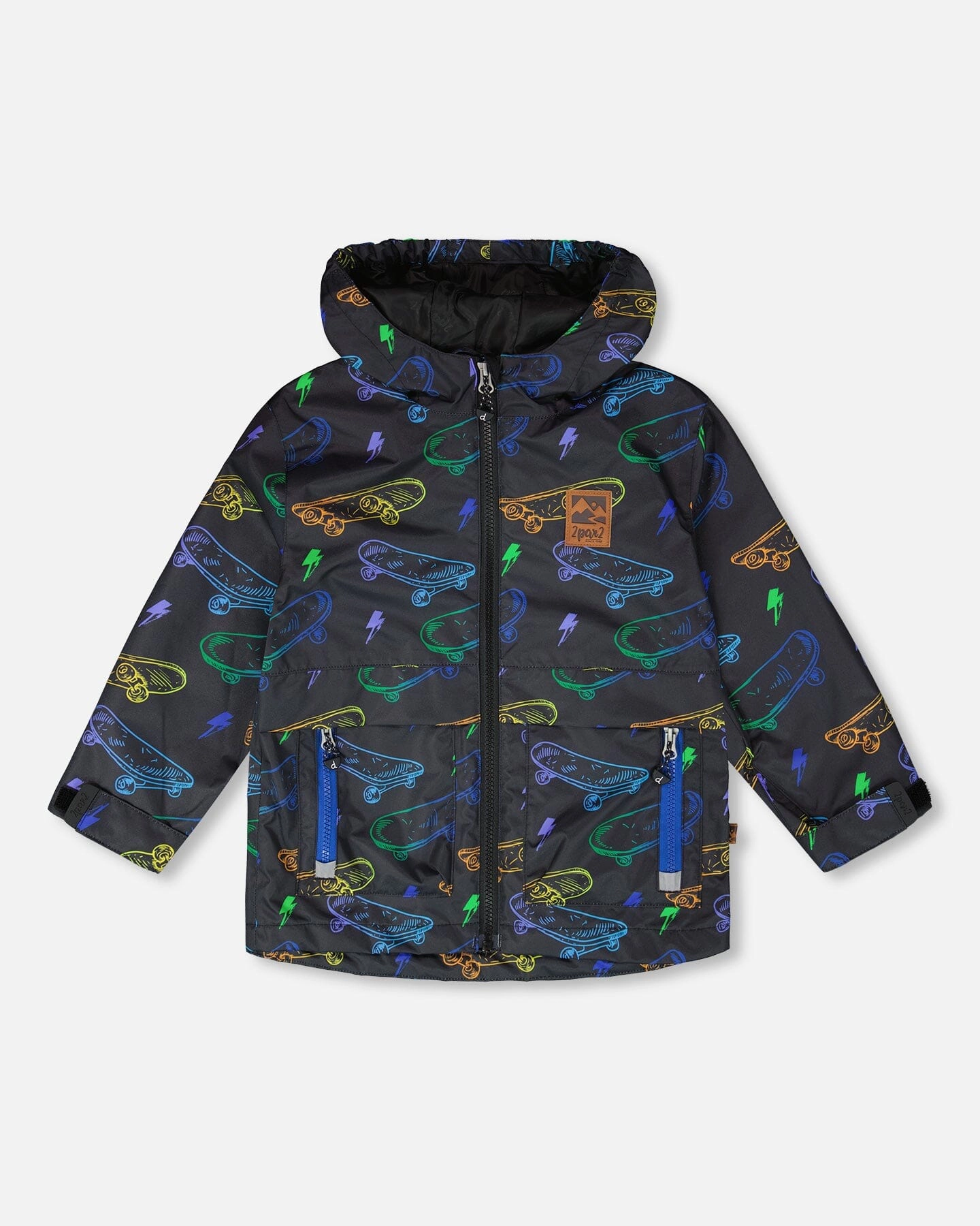 Deux par Deux Boys Mid-Season Jacket Printed Skateboards