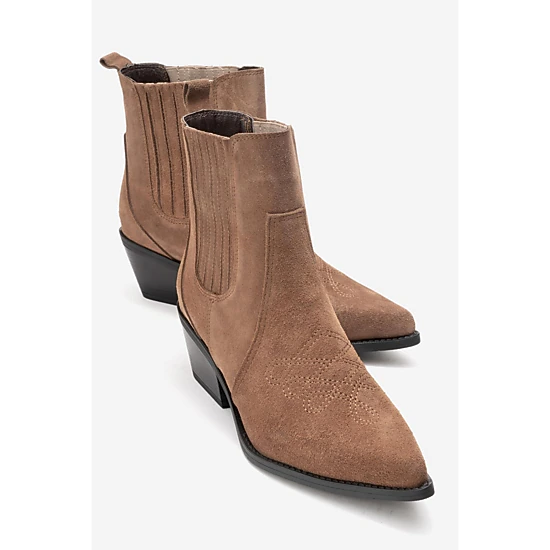 Forever & Always Womens Julieta Leather Block Heel Western Boots