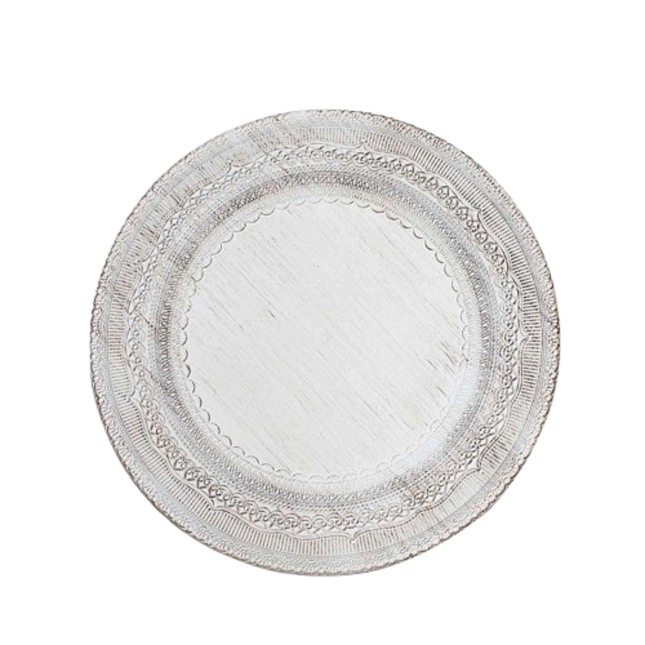 Home Collection Set of 6 Lace Embossed Round Charger Plates