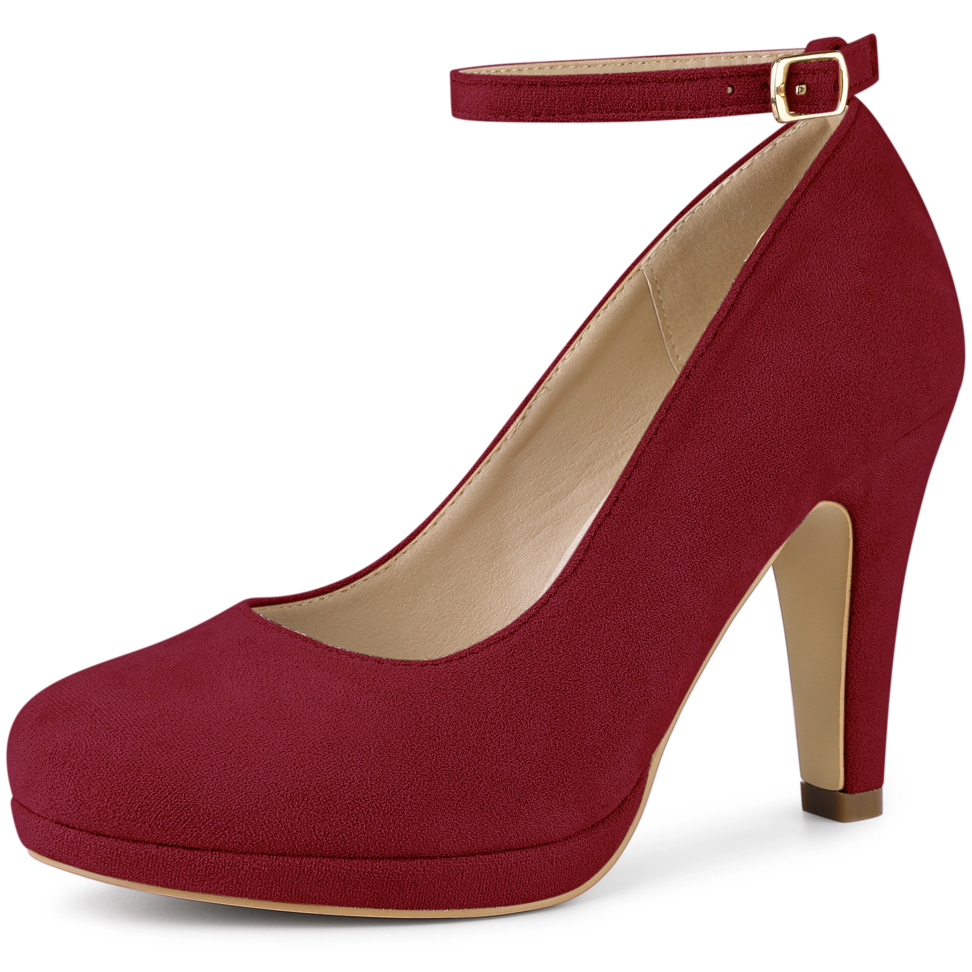BLISSFUL STEP Women Chunky Heel Round Toe Mary Jane Pumps