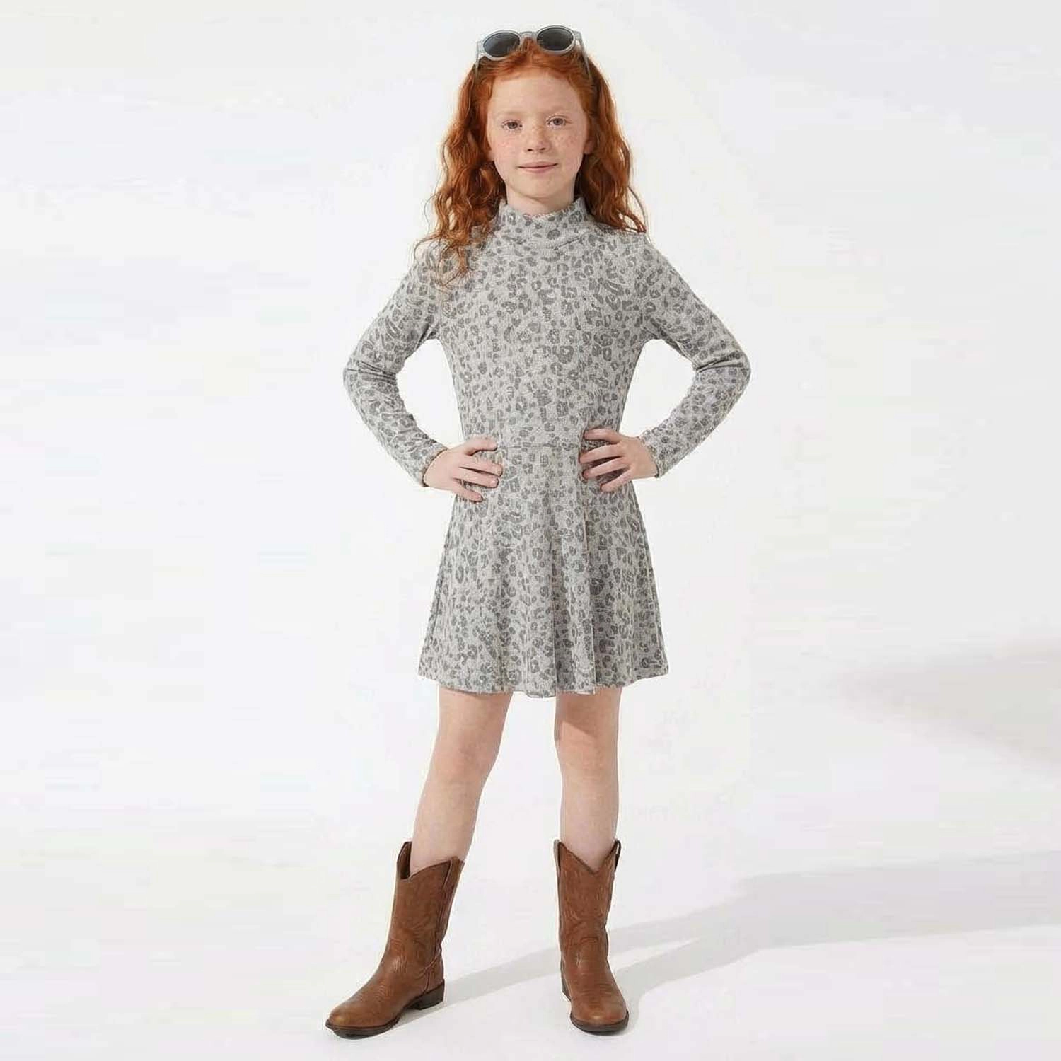 Rockets of Awesome Fit & Flare Leopard Dress for Girls
