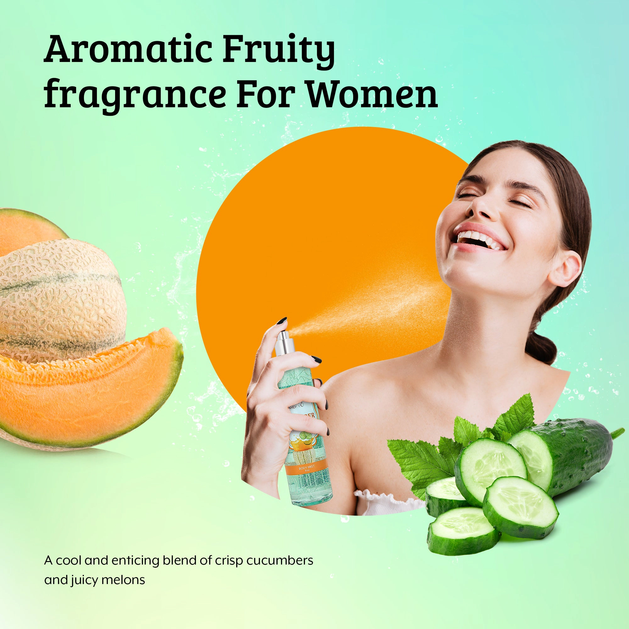 Freida and Joe Women Fine Melon Fragrance Body Mist in 8oz Spray Bottle