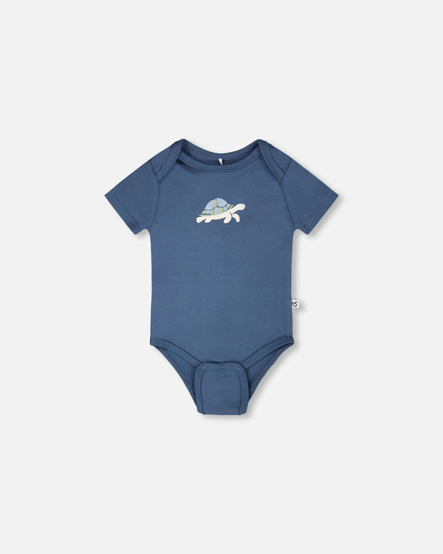 Deux par Deux Boys Evolutive Organic Cotton Jersey Short Sleeve Turtle Graphic Onesie