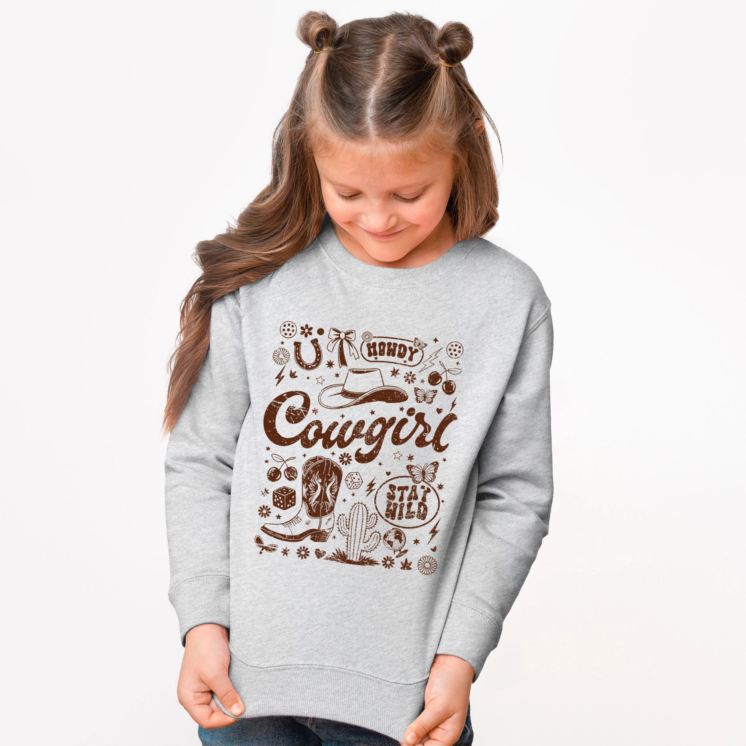 The Juniper Shop - Cowgirl Sketched Icons Youth Graphic Sweatshirt