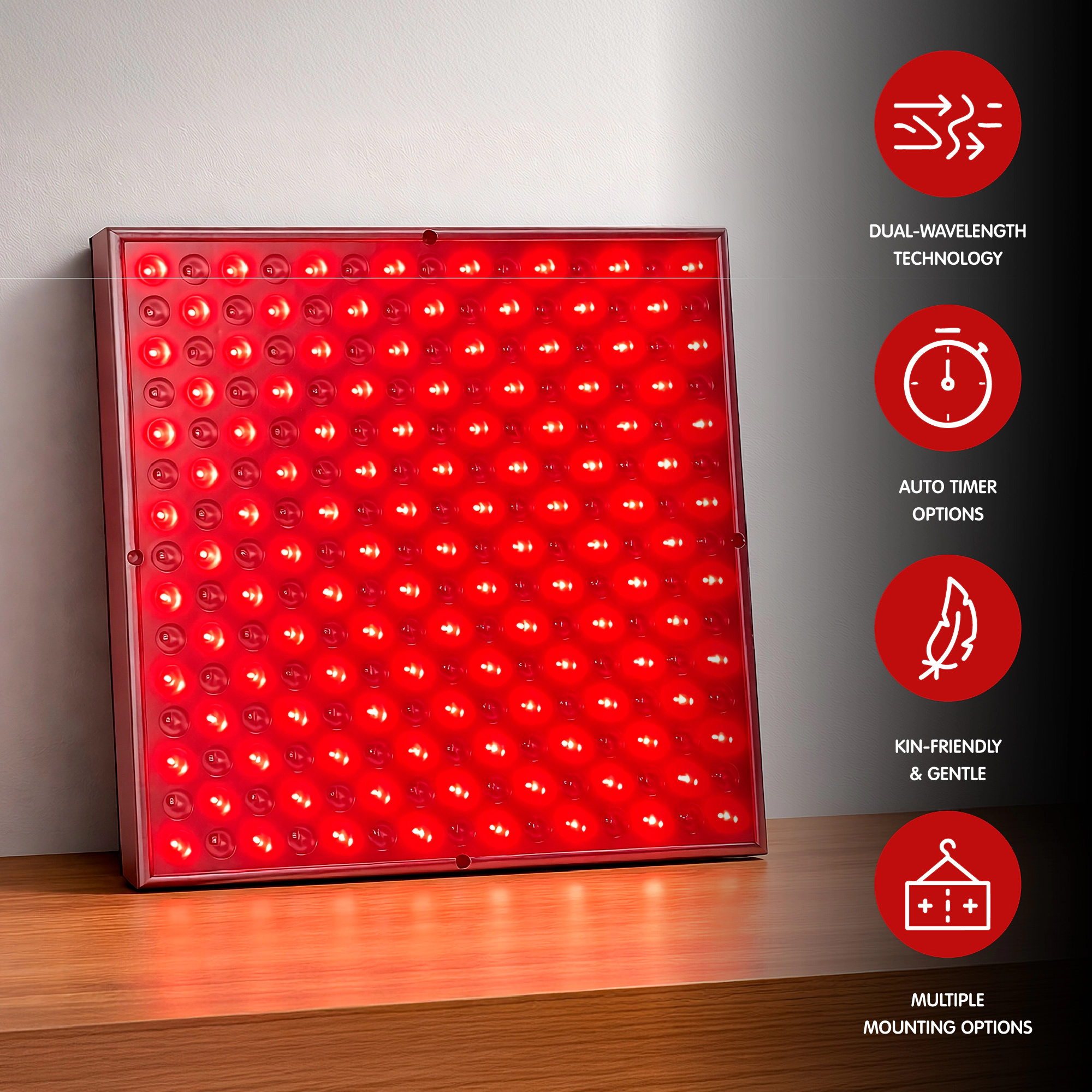 Pursonic Unisex 7-in-1 LED Light Therapy Skincare & Wellness Set: Face Mask & Full-Body Red Light Therapy Panel