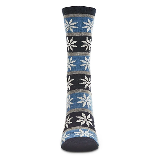 MeMoi Women's Soft Snowflake Fair Isle Cashmere Blend Crew Socks