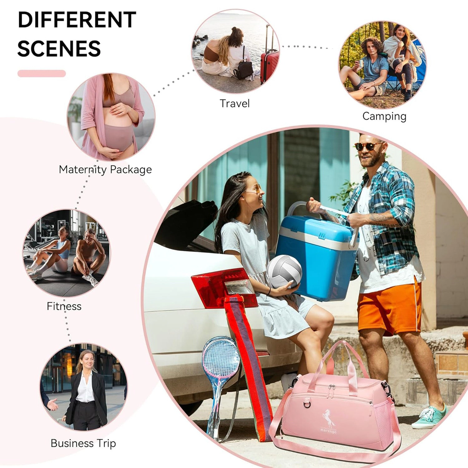 GBruno Waterproof 37L Gym Duffle Bag With Shoe Compartment