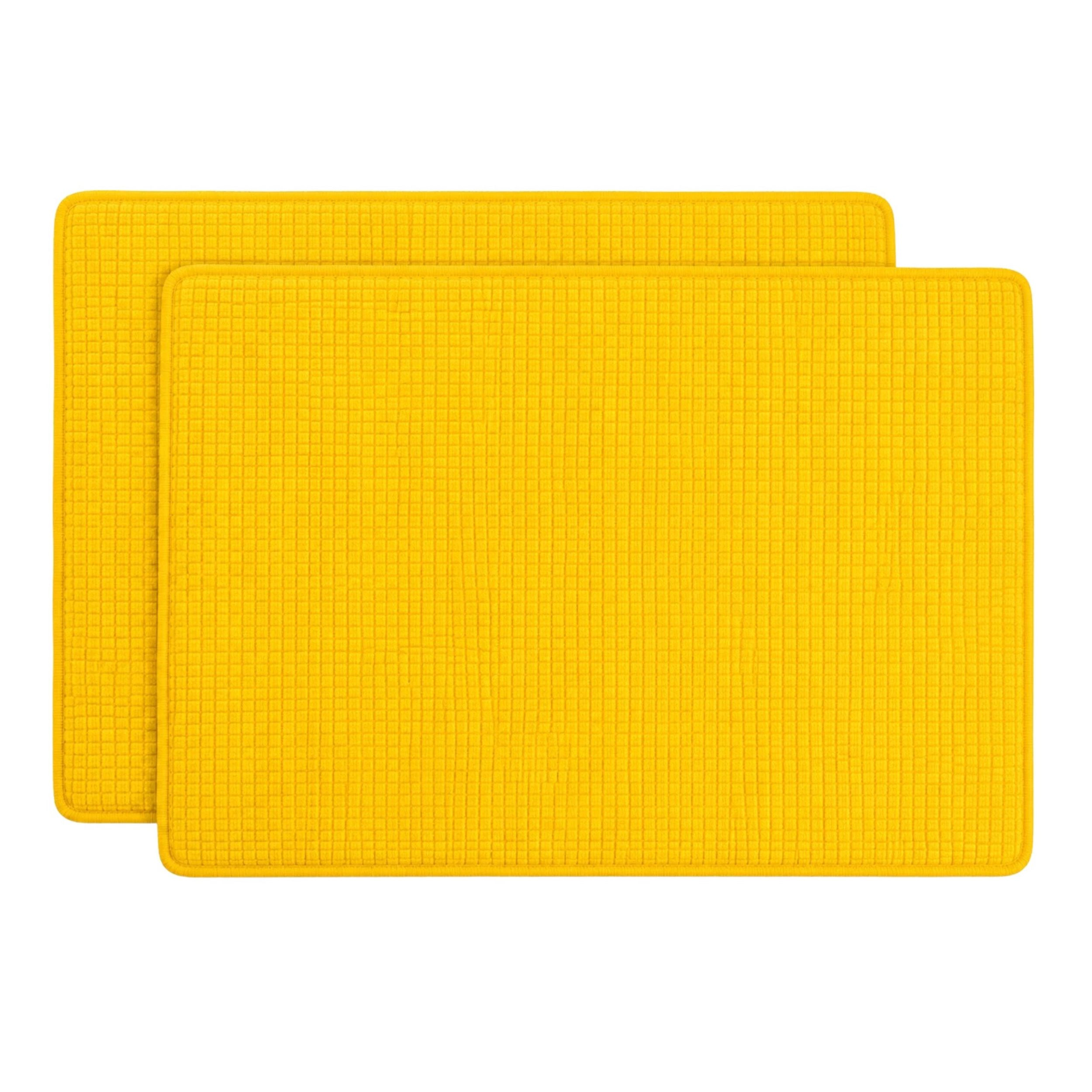 Home Collection Pack of 2 Yellow Absorbent Dish Drying Mats 20" x 15"