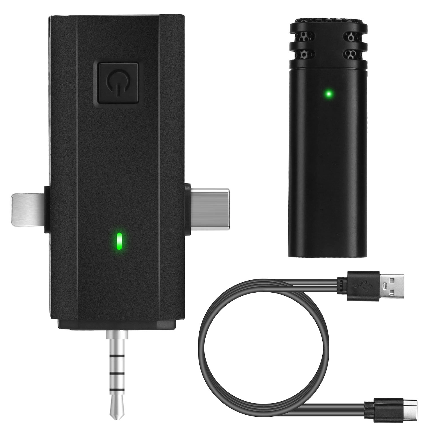GBruno 3-in-1 Wireless Clip-On Microphone