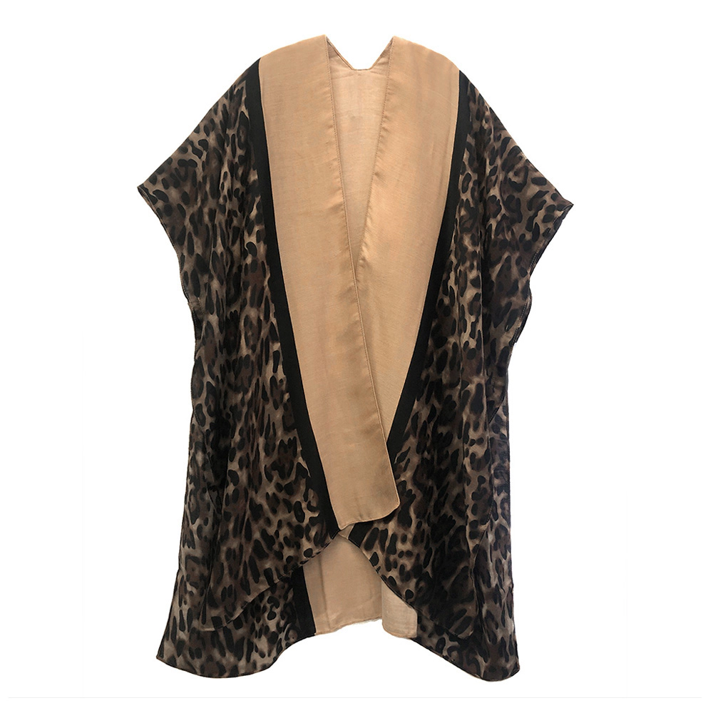 Truedames Women Leopard Print Kimono Poncho