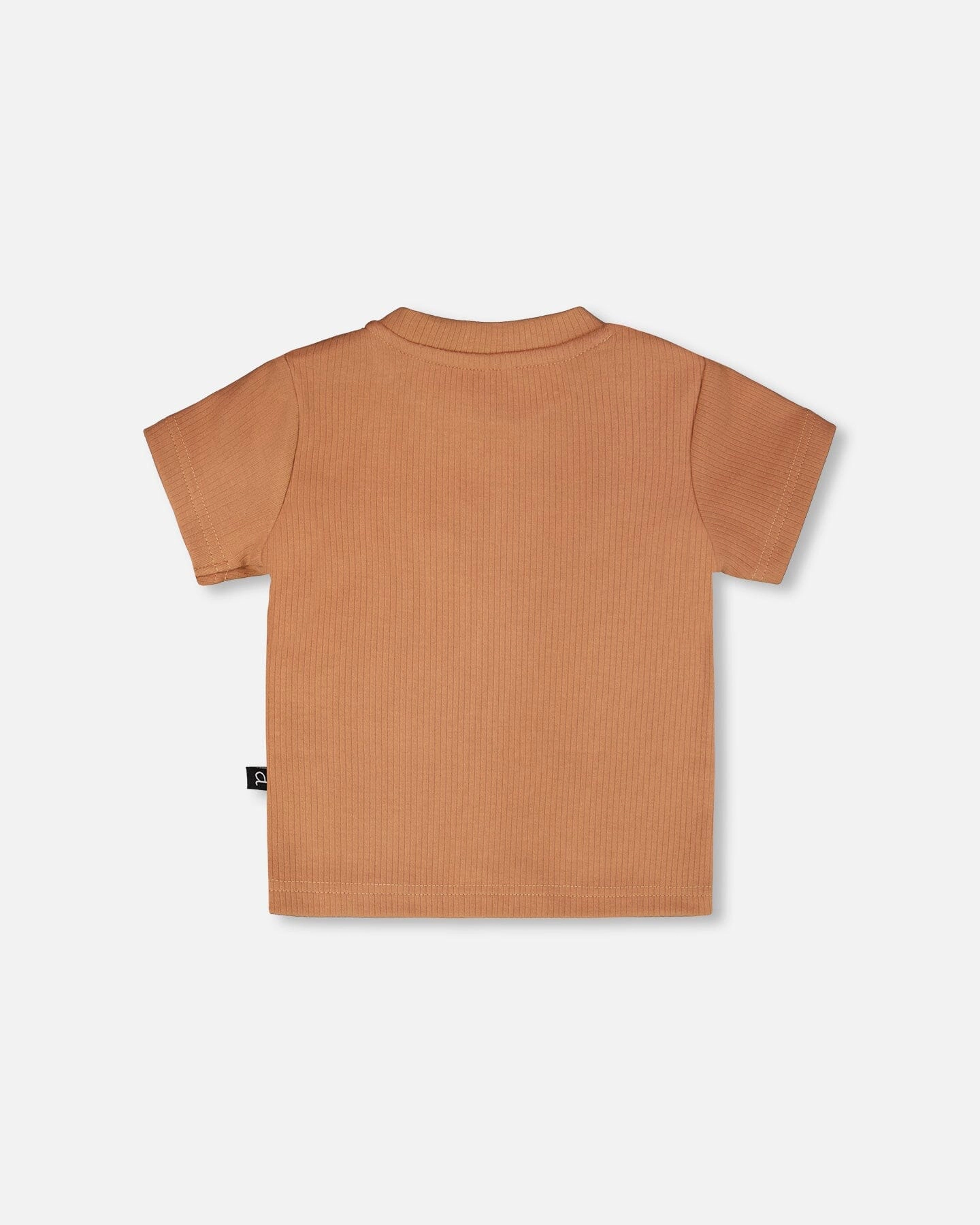 Deux par Boys Cotton Rib Jersey T-Shirt and Organic Short Set Caramel Zebra Print