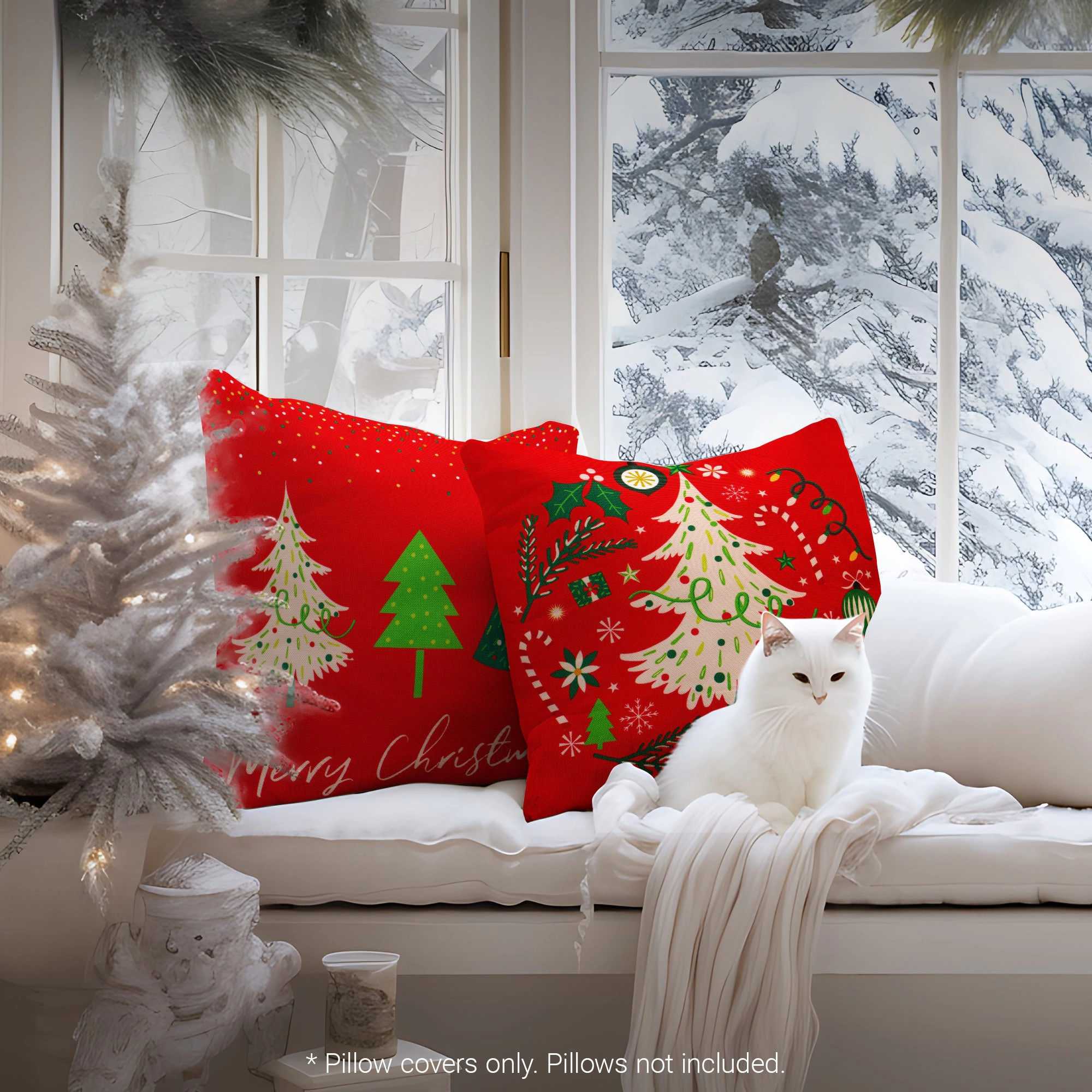 G128 Elegant Pine Spruce Decorative Throw Pillow Covers