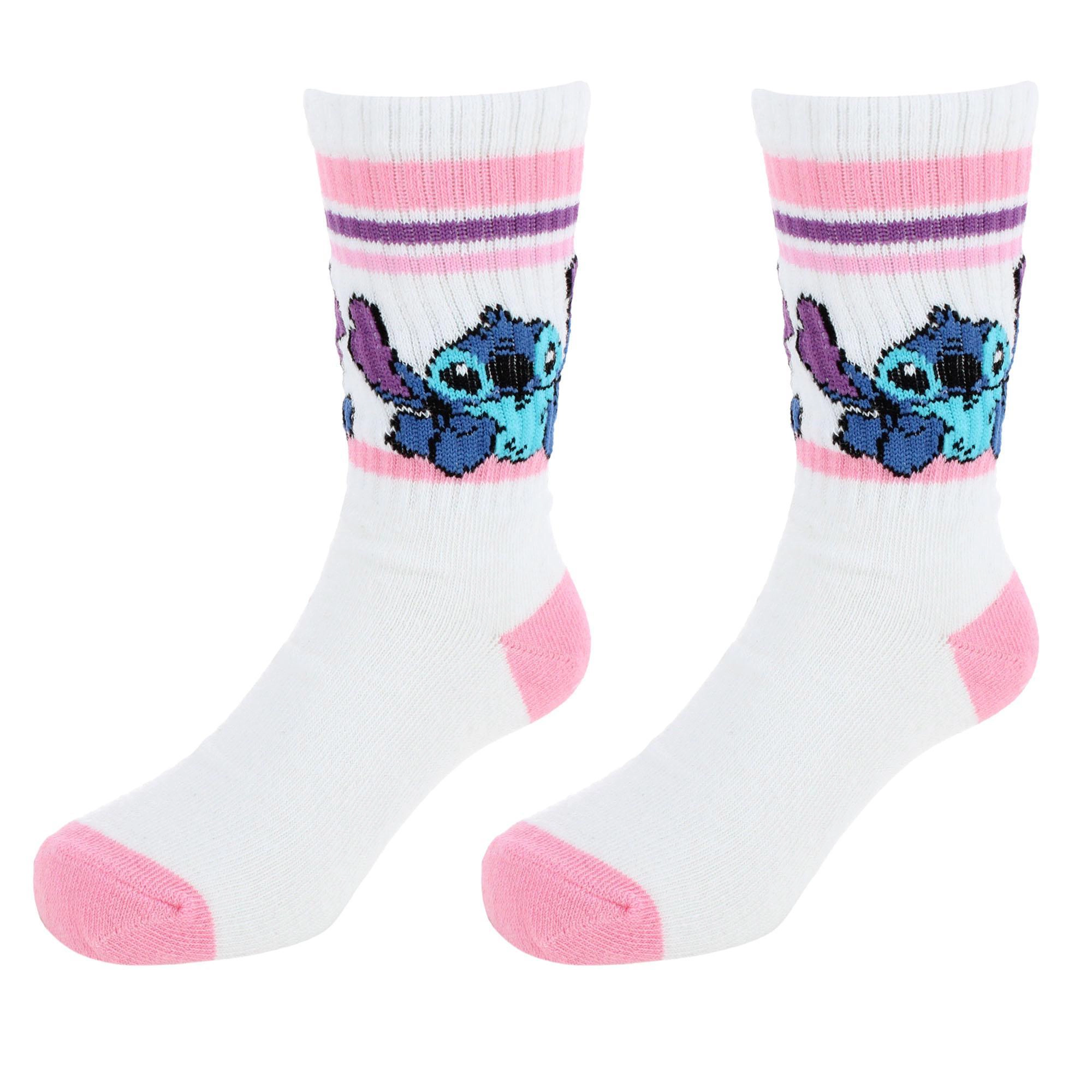 Textiel Trade Girl's Disney Lilo & Stitch Ribbed Athletic Socks (2 Pair)