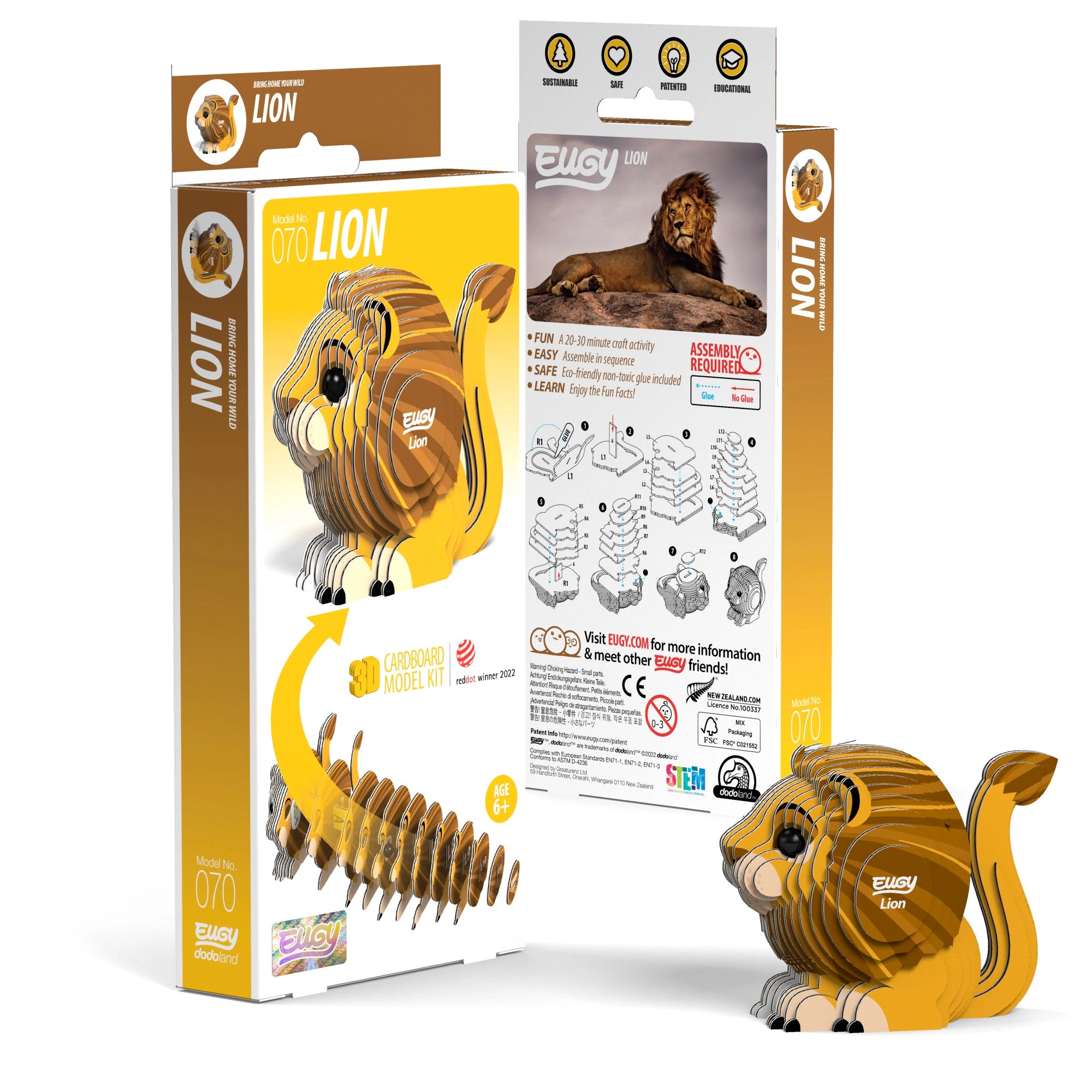 EUGY Lion 3D Puzzle - contains 24 puzzle pieces
