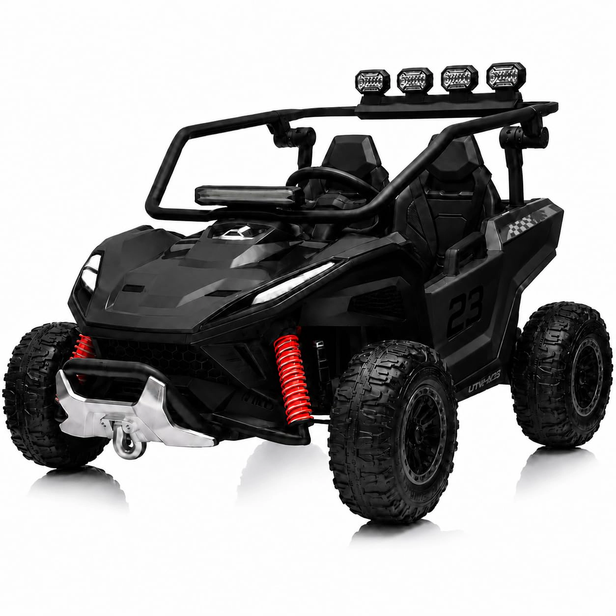 12V Kids Ride On UTV 2 Seater Electric Car with Dual Motors, 2.4G Remote Control, 4WD and Rechargeable Battery
