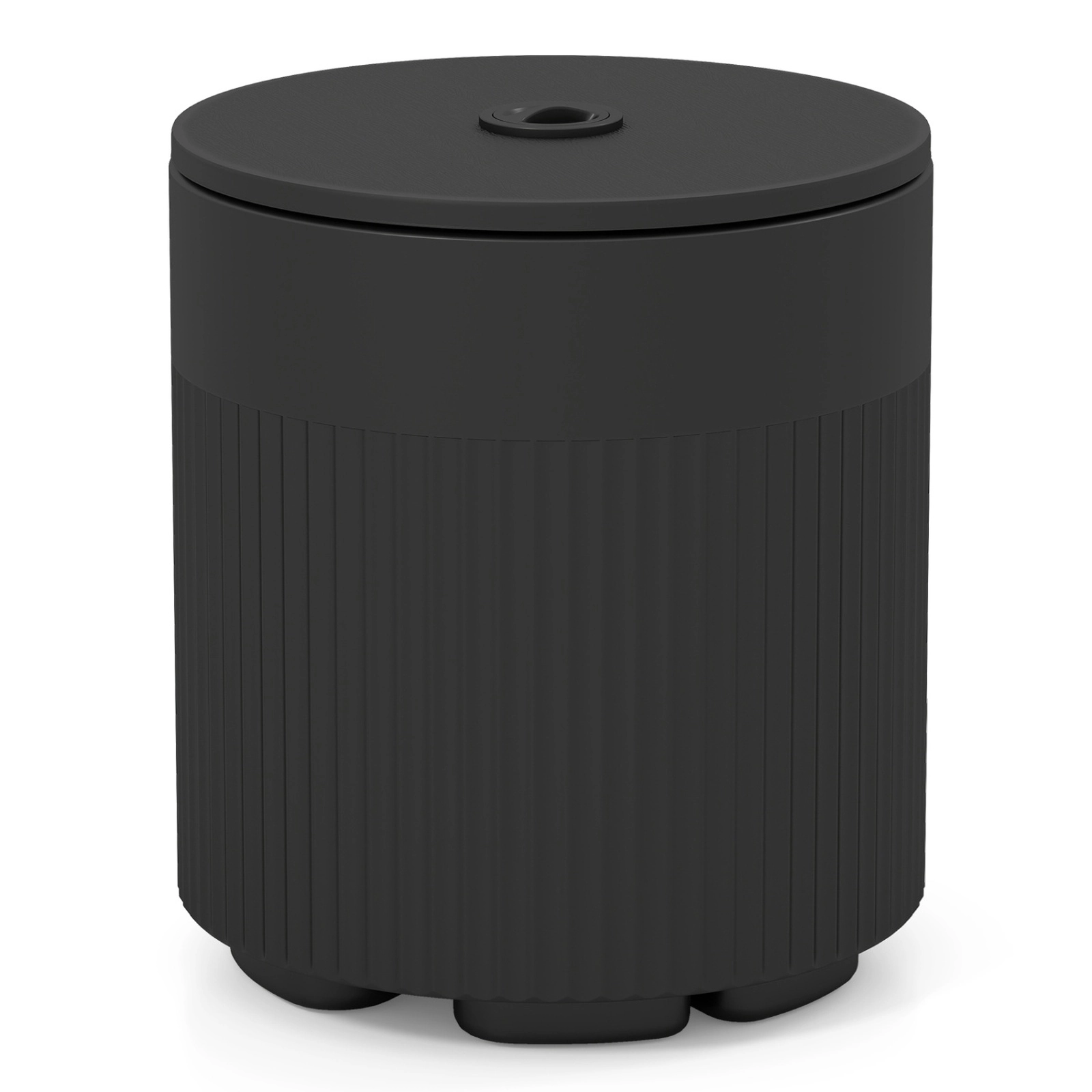 SUGIFT Black Water Bag Side Table and 2-in Pole Hole 3-in-1 Outdoor HDPE Umbrella Base
