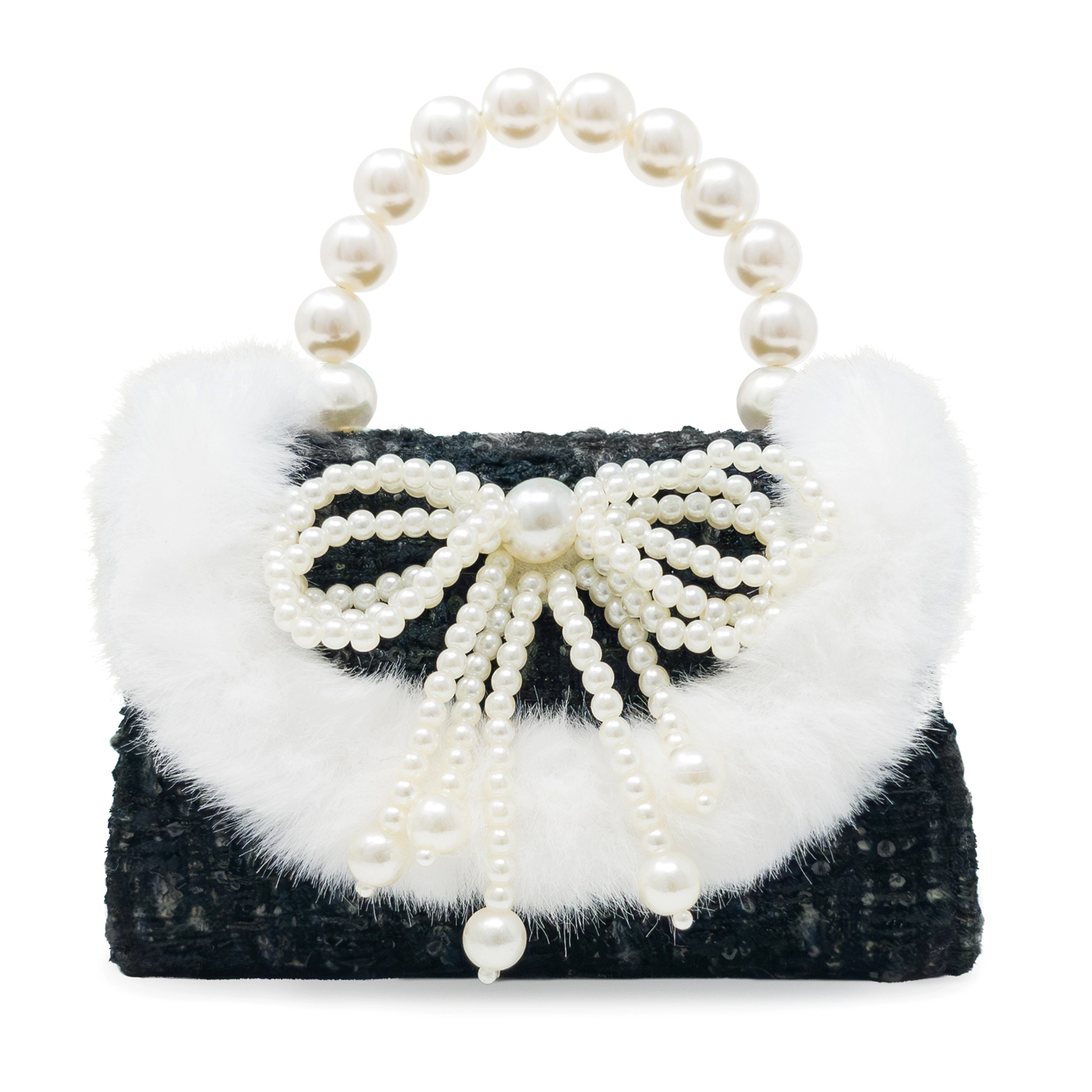 Puttisu Girls Pearl Ribbon Handbag