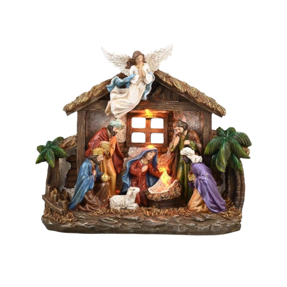 Artisan Haven Christmas Nativity Figurines with LED Lights