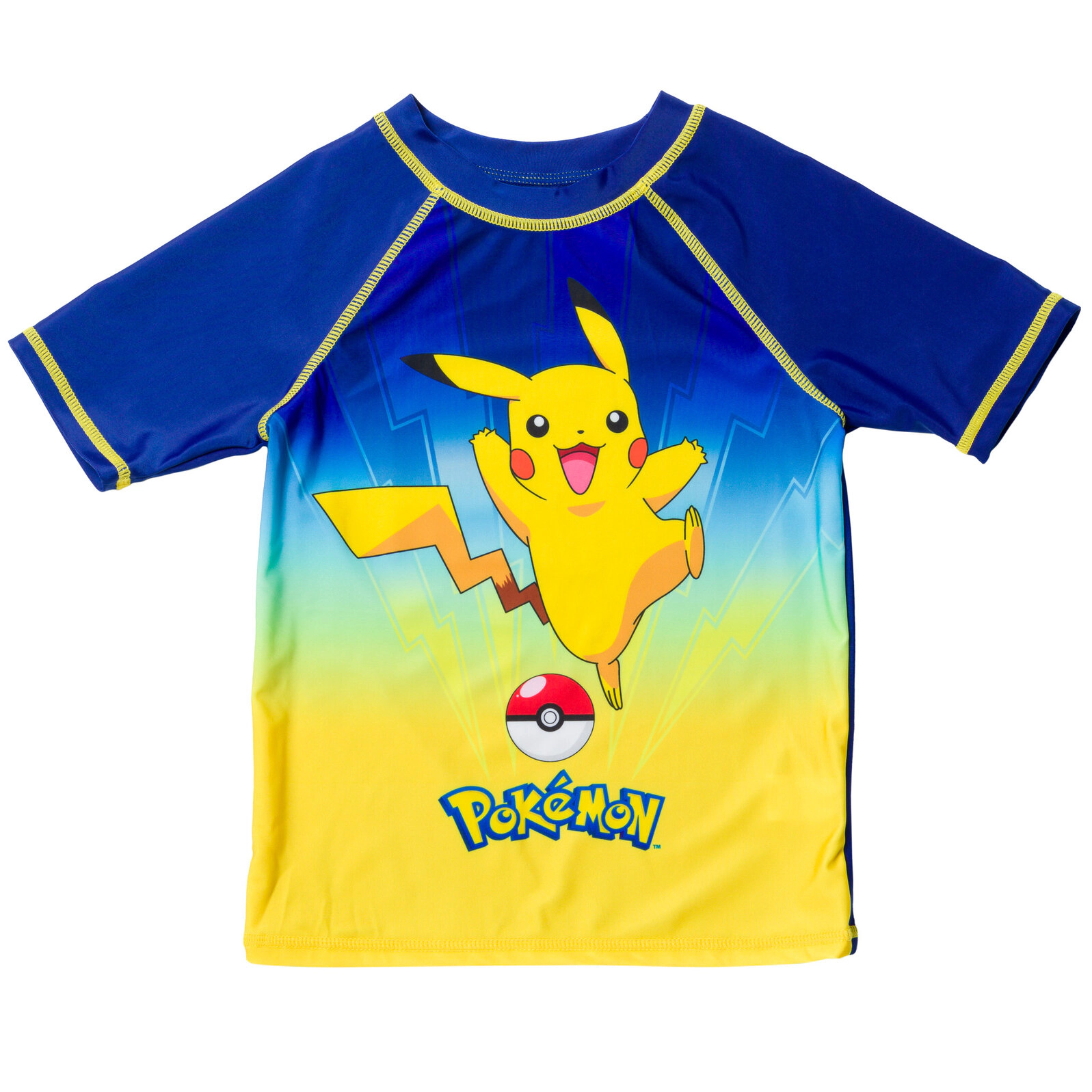 Pokemon Boys' Short Sleeve Rash Guard and Swim Trunks Set