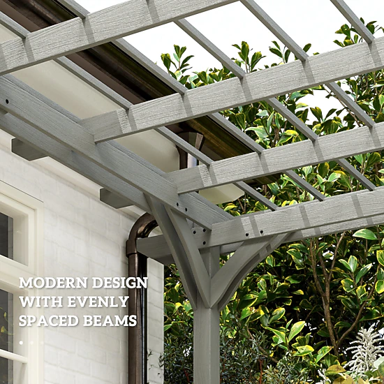 HONGGE 12 x 16 Ft Wood Pergola with Triple-Level Beam Roof for Climbing ...