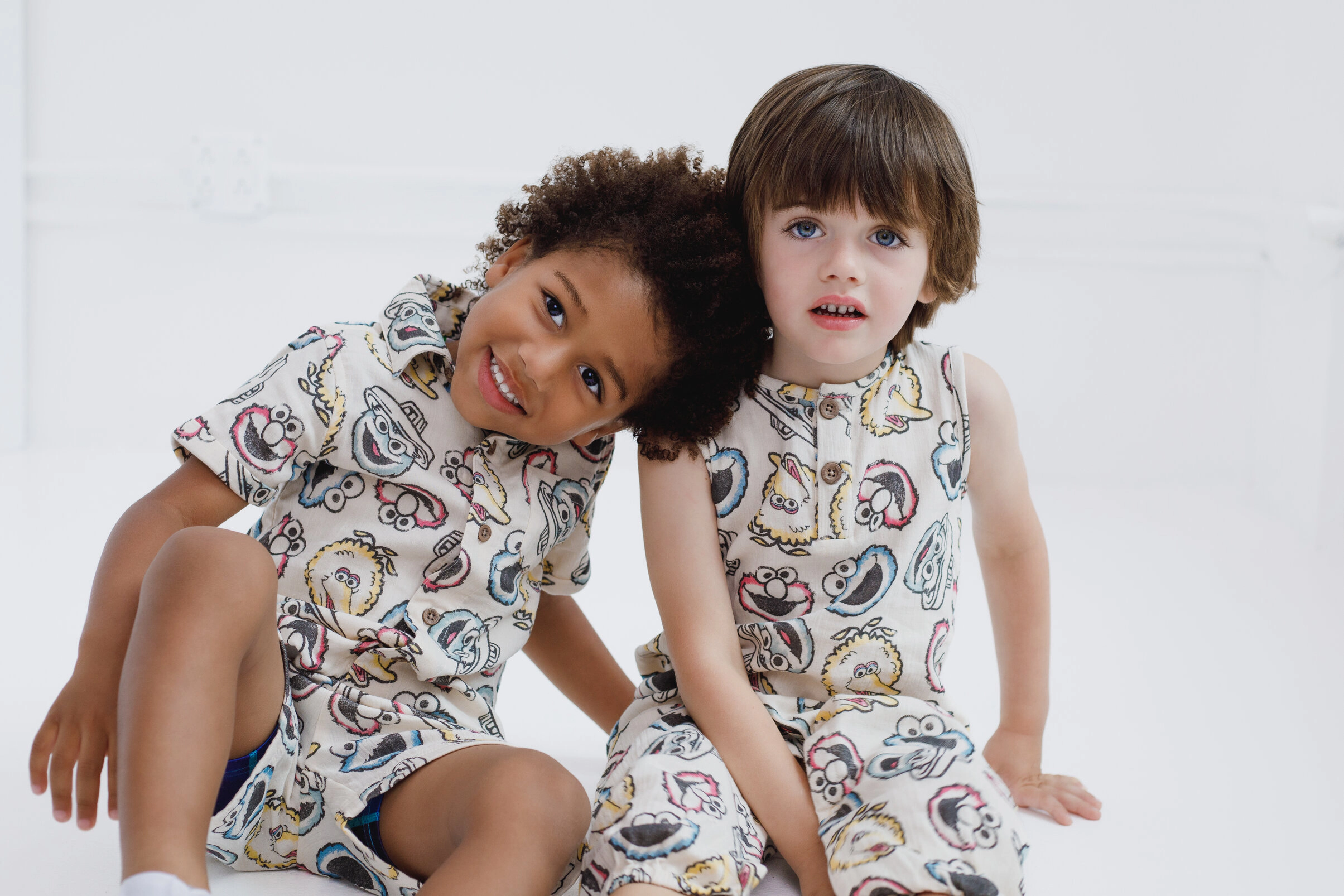 Sesame Street Gauze One Piece Romper Dress and Shorts Set
