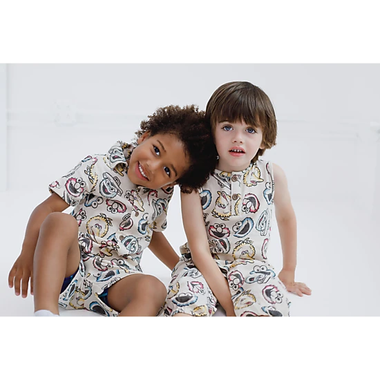 Sesame Street Gauze One Piece Romper Dress and Shorts Set