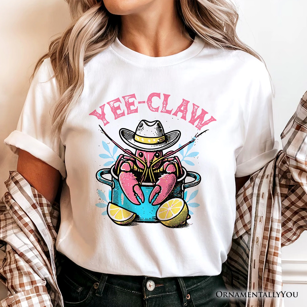 OrnamentallyYou Womens Crawfish Yee-Claw Western Cowboy T-Shirt