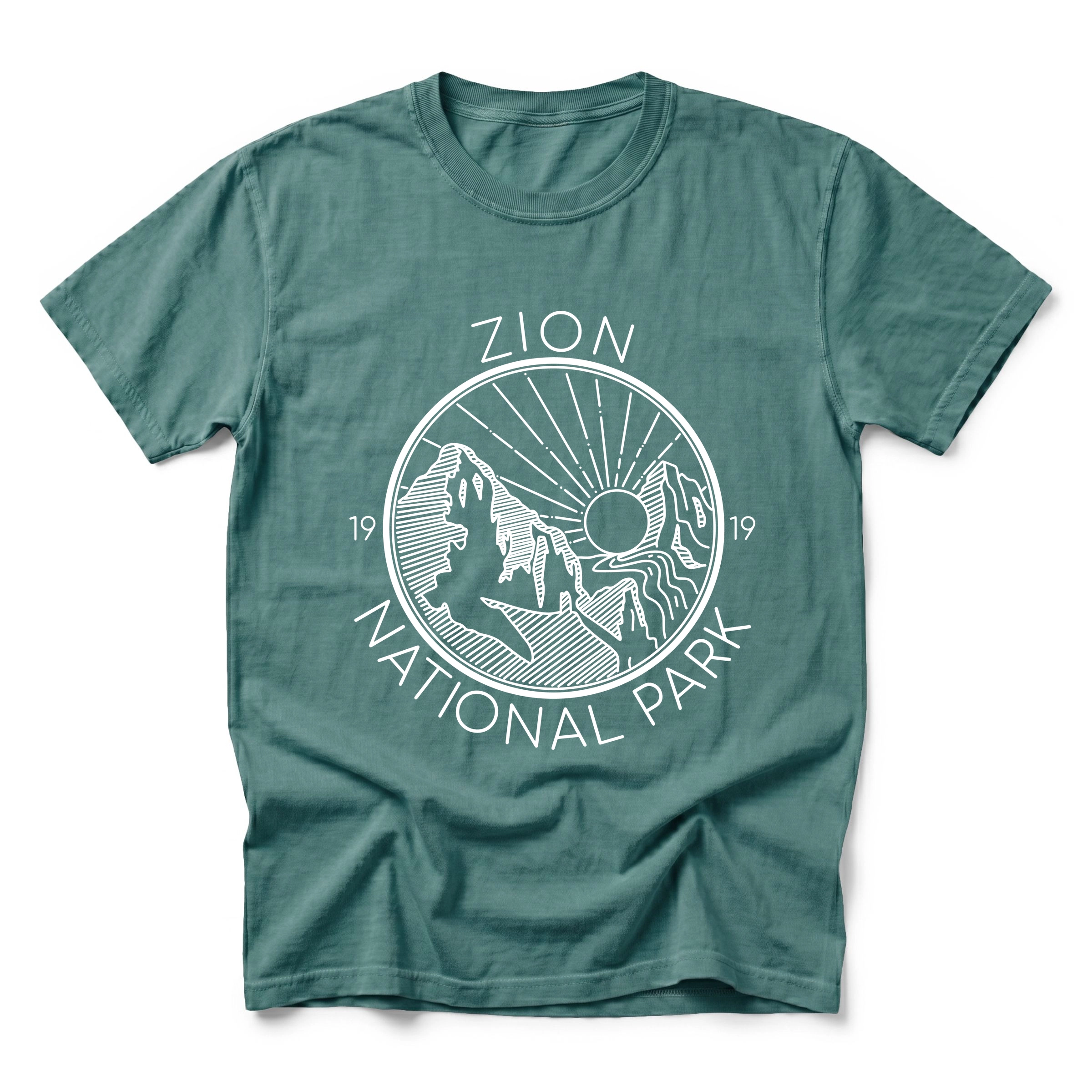 Simply Sage Market - Zion National Park Men's Garment Dyed Graphic T-Shirt