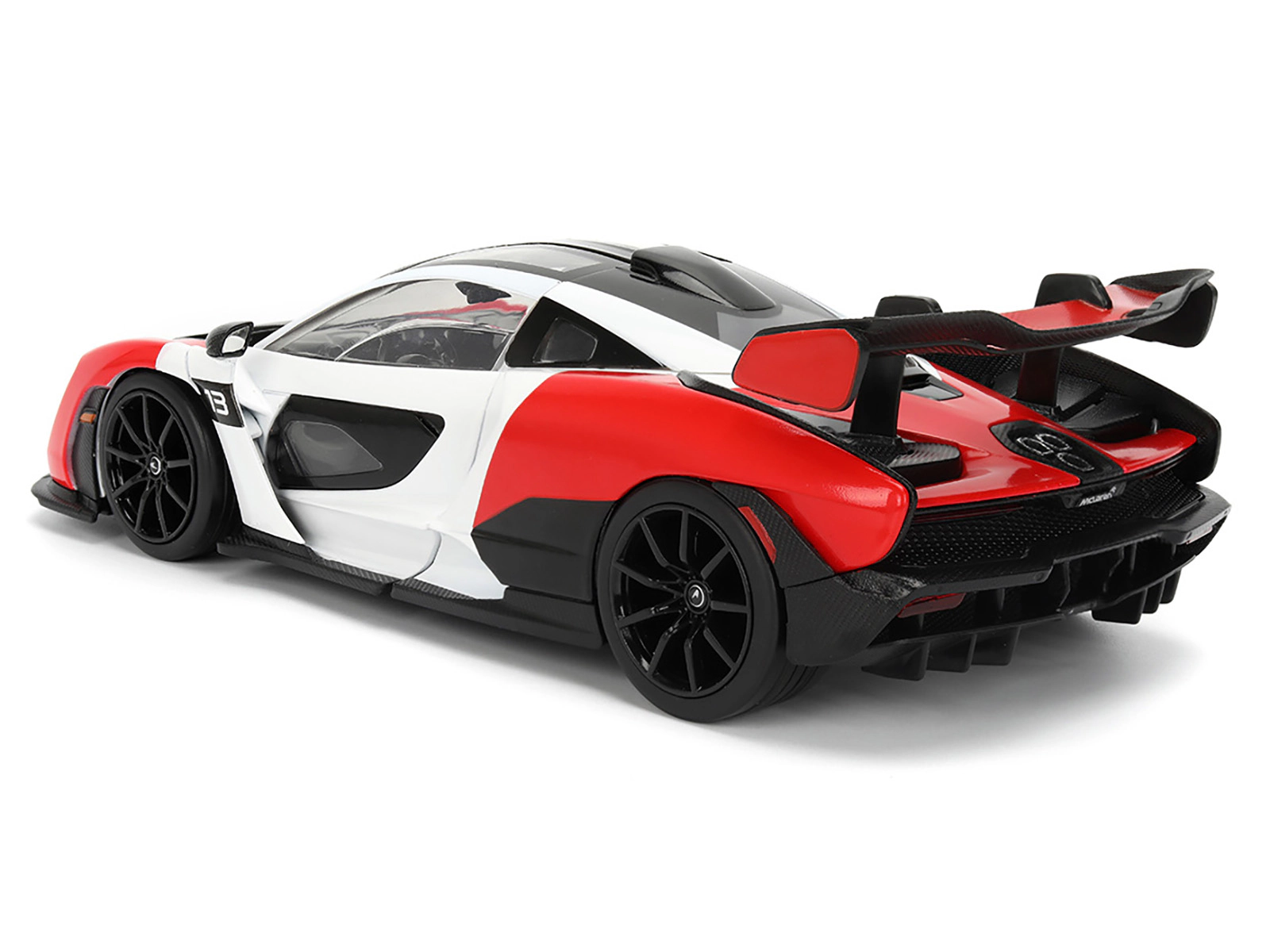 Jada McLaren Senna Red and White with Carbon Hood and Top "HyperSpec" Series 1/24 Diecast Model Car by Jada