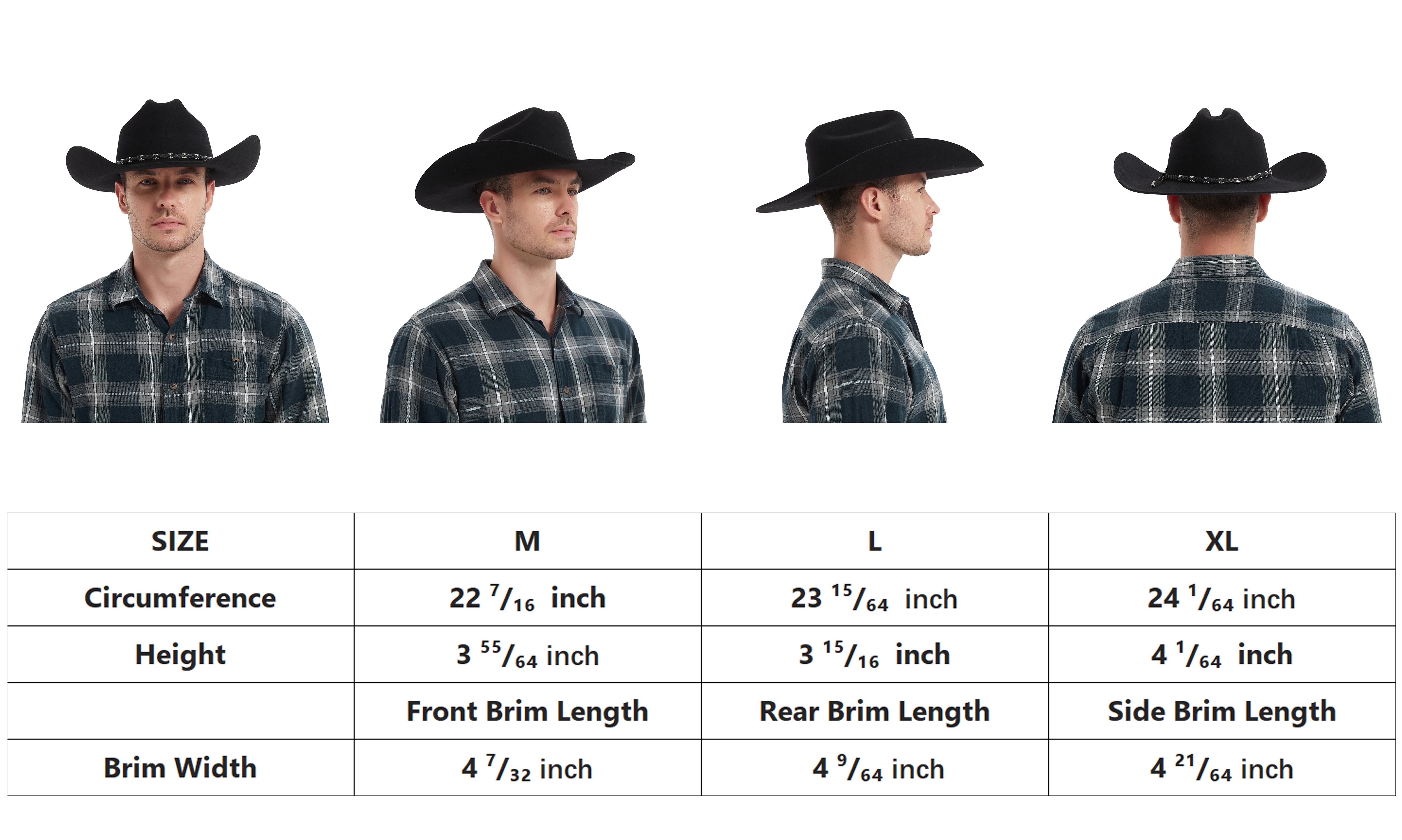 KANUT SPORTS Caney Wool Felt Cowboy Hat - 4" Brim, Water-Repellent, UPF50+