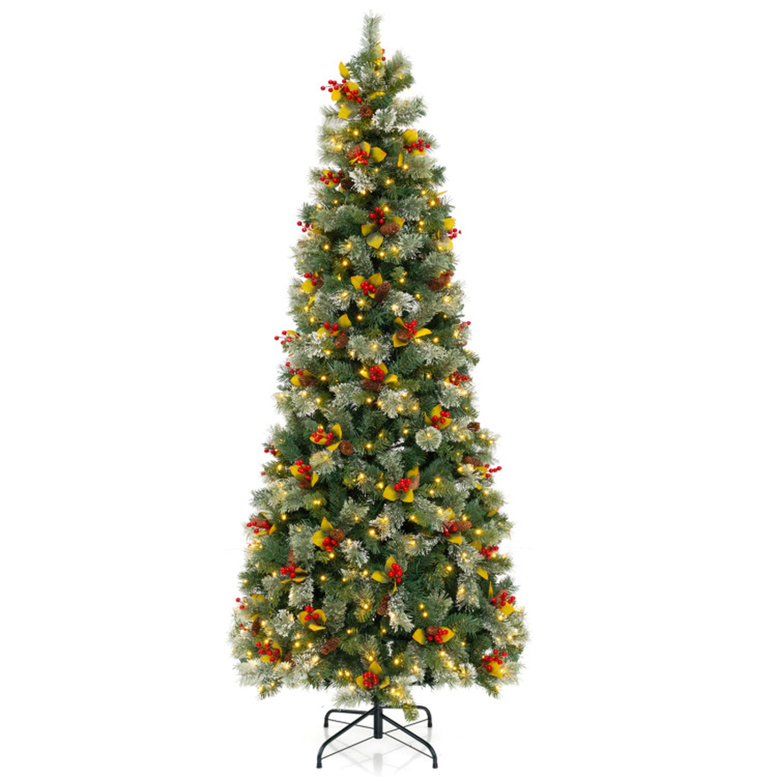 SUGIFT 7.5-ft Pre-Lit Artificial Christmas Tree with 1096 Branch Tips 460 LED Lights and 8 Light Modes