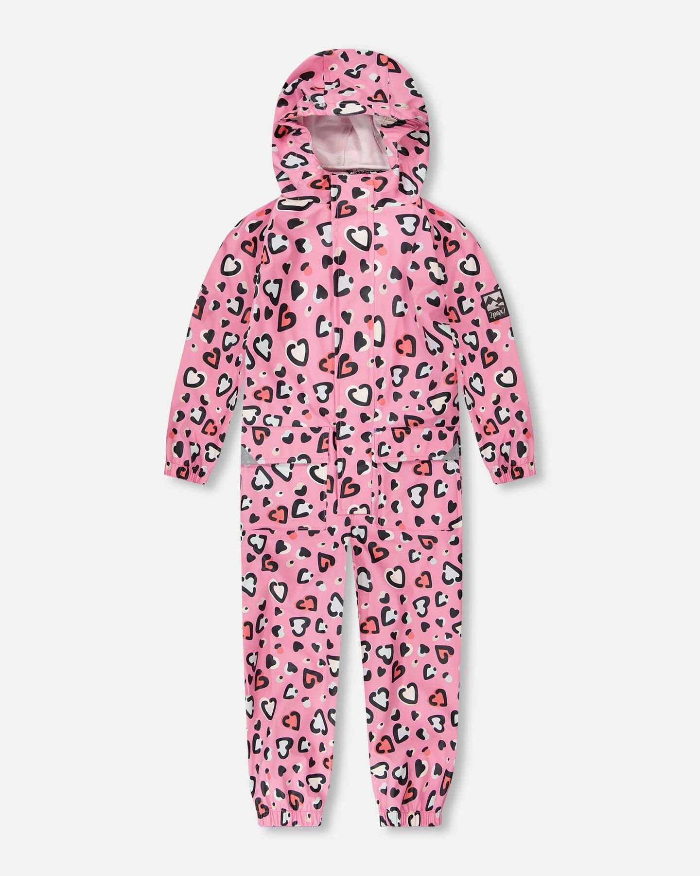 Deux par Girls Rain One-Piece Polyurethane Heart Print