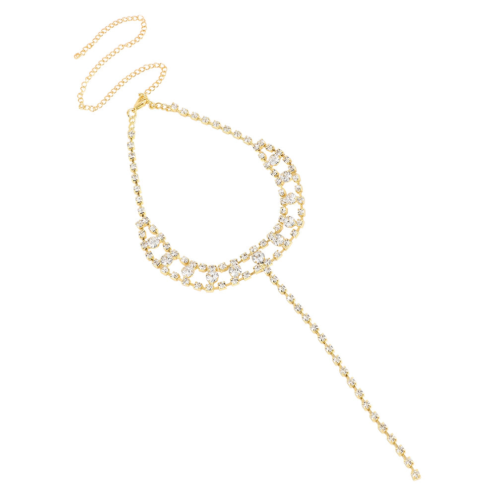 SOHI Women's Silver Plated Crystal Necklace