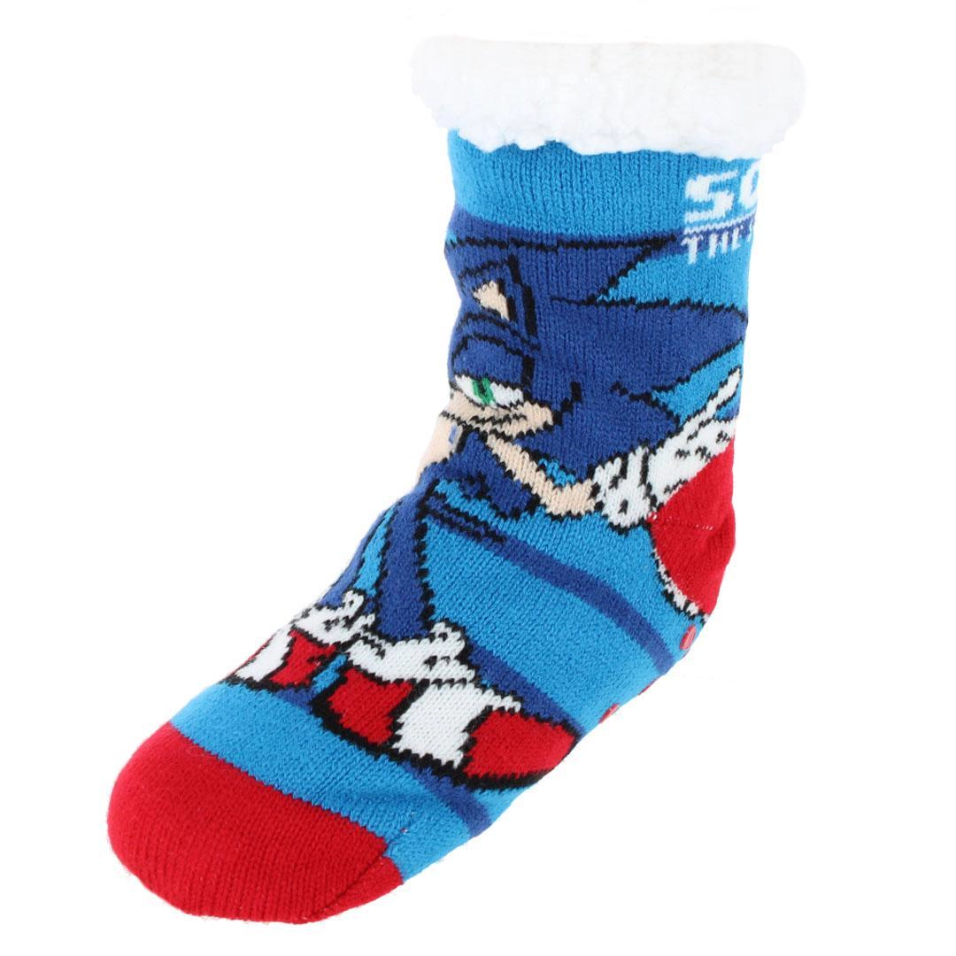 Textiel Trade Boy's Sega's Sonic the Hedgehog Sherpa Lined Slipper Socks