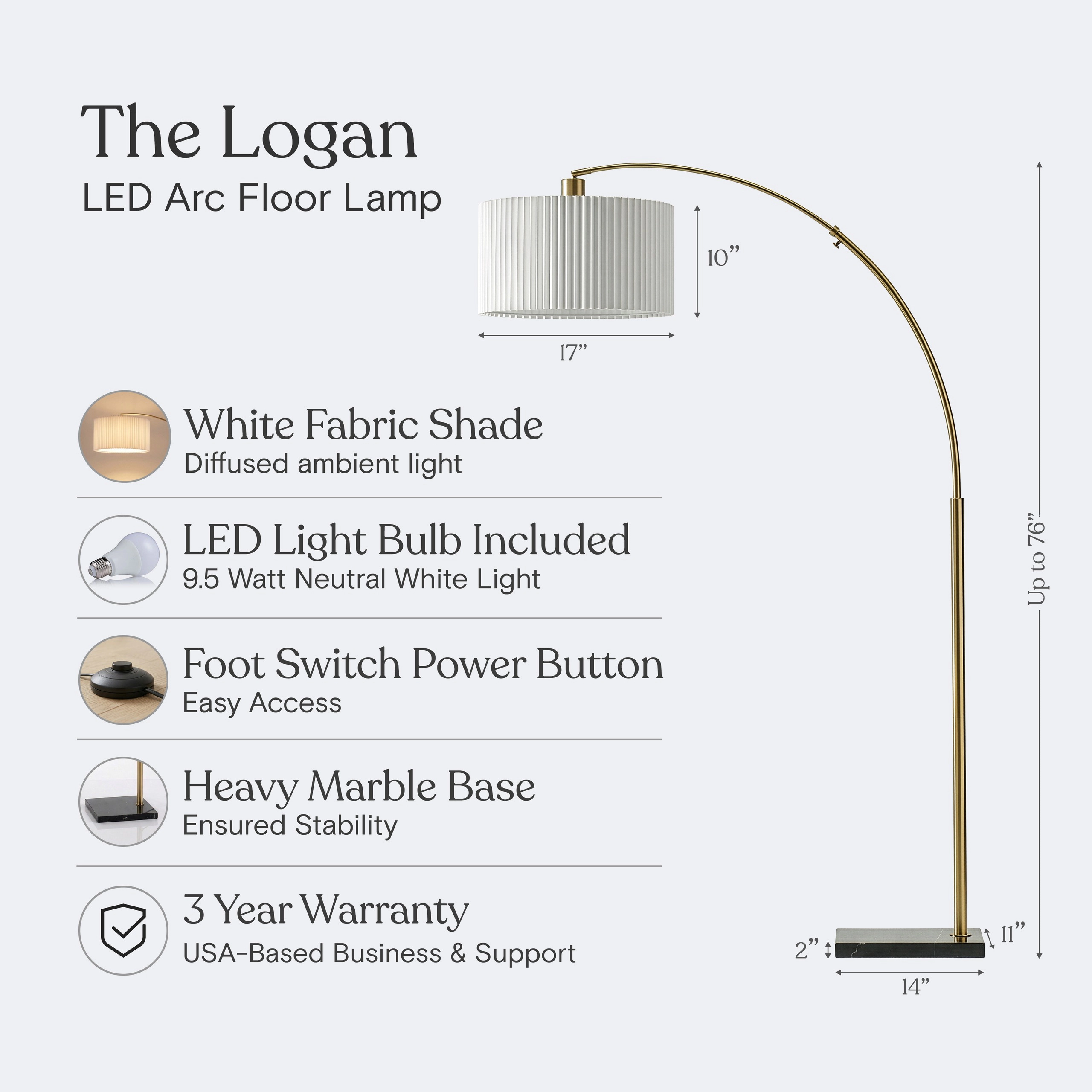 Brightech Logan Extendable Drum Floor Lamp