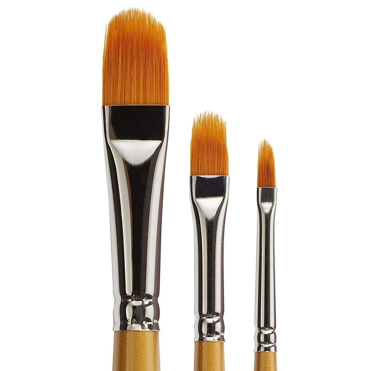 KINGART Original Gold 9520 Filbert Rake Brush Set - 3 pc Golden Taklon