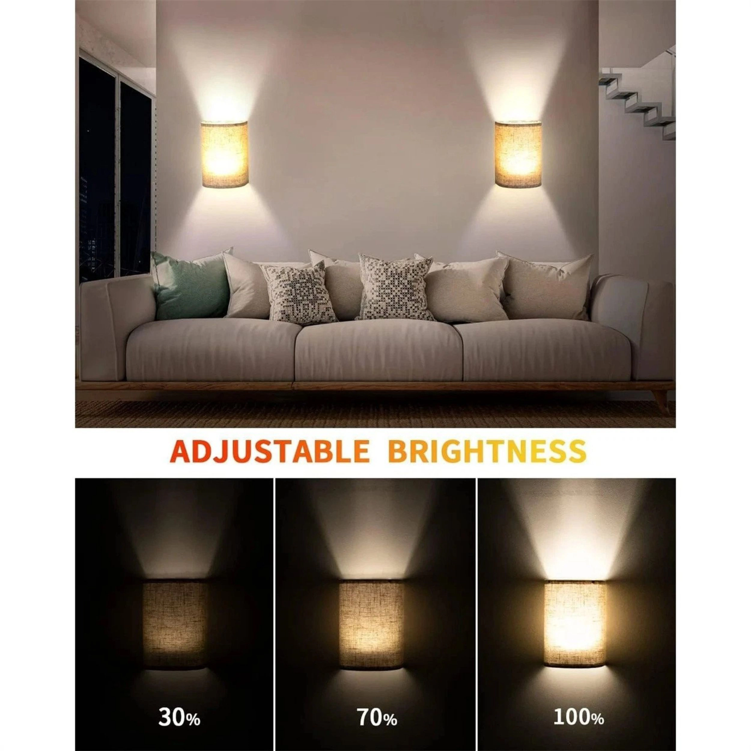 Home Collection Battery Operated 18 RGB LED Wall Sconces Set of 2