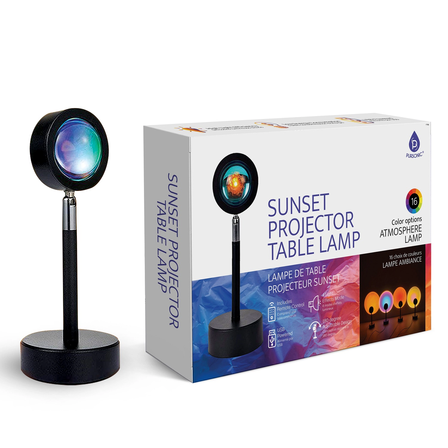 Pursonic Unisex LED Sunset Projector Atmosphere Table Lamp