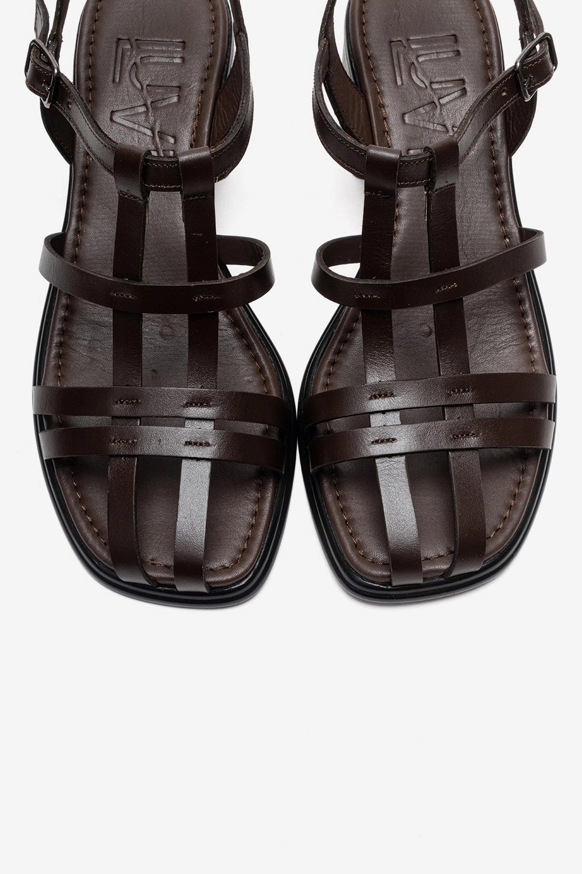Forever & Always Womens Cielos Leather Block Heel Sandal